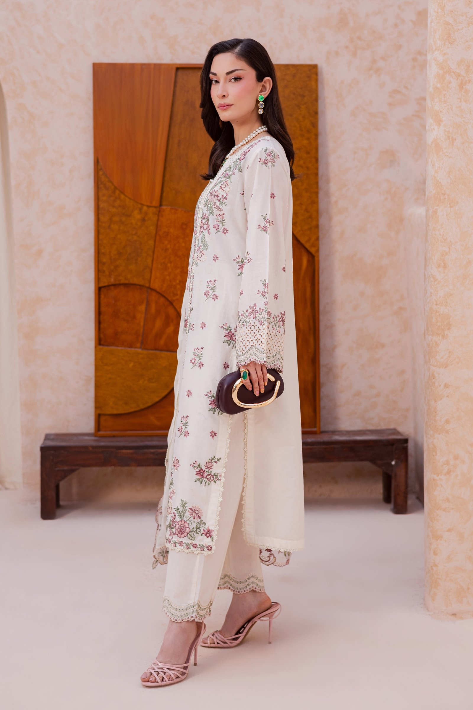Pearl Dust 3Pc - Festive Embroidered Lawn BATIKEID2026 BATIK XS / Eggnoc White / Pima Lawn-S / Eggnoc White / Pima Lawn-M / Eggnoc White / Pima Lawn-L / Eggnoc White / Pima Lawn-XL / Eggnoc White / Pima Lawn