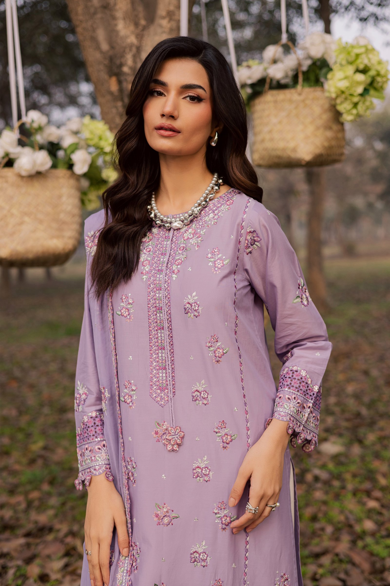  Periwinkle 3Pc - Festive Embroidered Lawn BATIKEID2026  BATIK   XS / lilac / Pima Lawn-S / lilac / Pima Lawn-M / lilac / Pima Lawn-L / lilac / Pima Lawn-XL / lilac / Pima Lawn