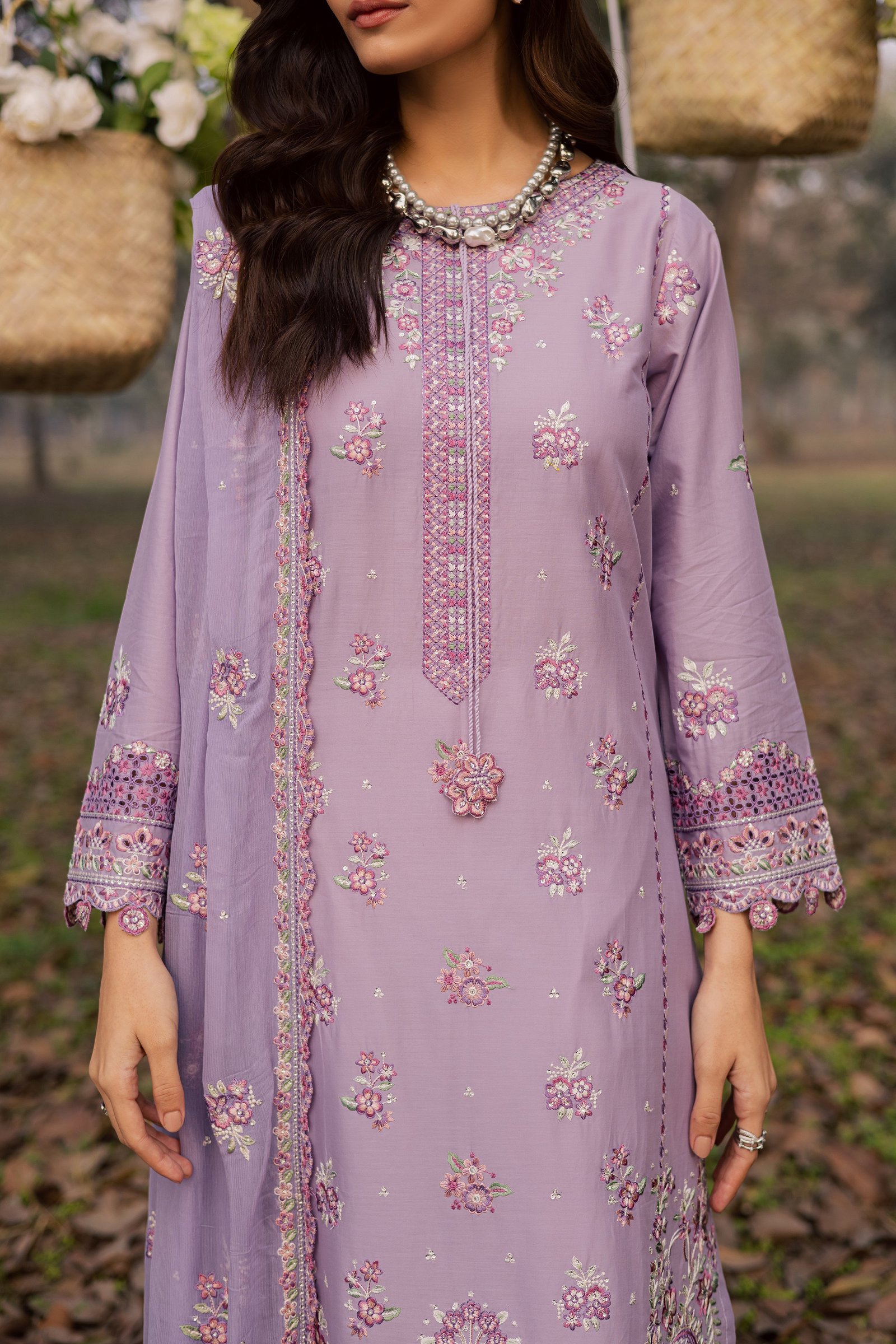  Periwinkle 3Pc - Festive Embroidered Lawn BATIKEID2026  BATIK   XS / lilac / Pima Lawn-S / lilac / Pima Lawn-M / lilac / Pima Lawn-L / lilac / Pima Lawn-XL / lilac / Pima Lawn