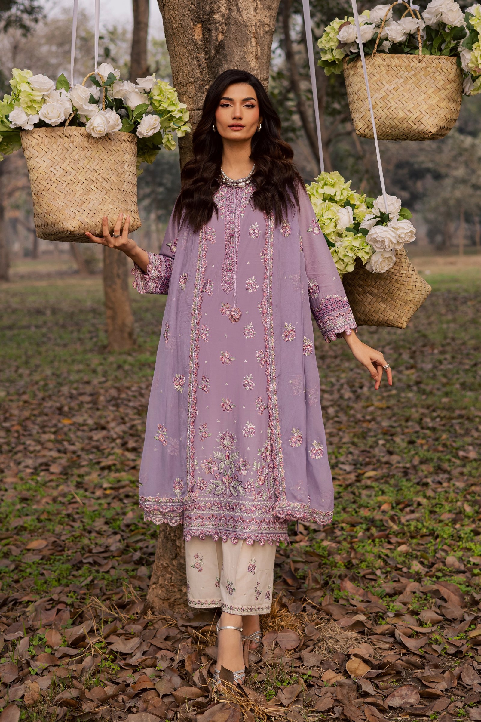  Periwinkle 3Pc - Festive Embroidered Lawn BATIKEID2026  BATIK   XS / lilac / Pima Lawn-S / lilac / Pima Lawn-M / lilac / Pima Lawn-L / lilac / Pima Lawn-XL / lilac / Pima Lawn