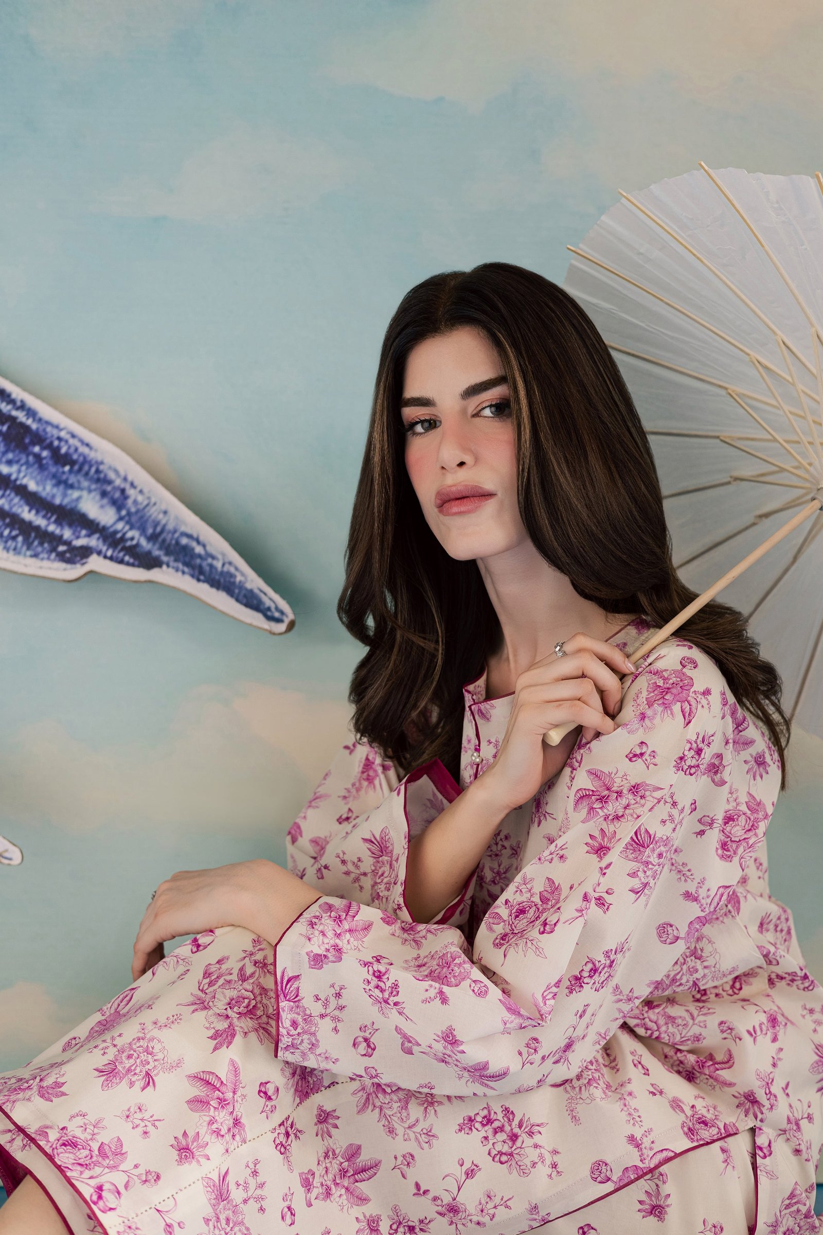 Pink Ferbera 2Pc - Printed Lawn Dress BATIKSS26 BATIK XS / Off White / Lawn-S / Off White / Lawn-M / Off White / Lawn-L / Off White / Lawn-XL / Off White / Lawn