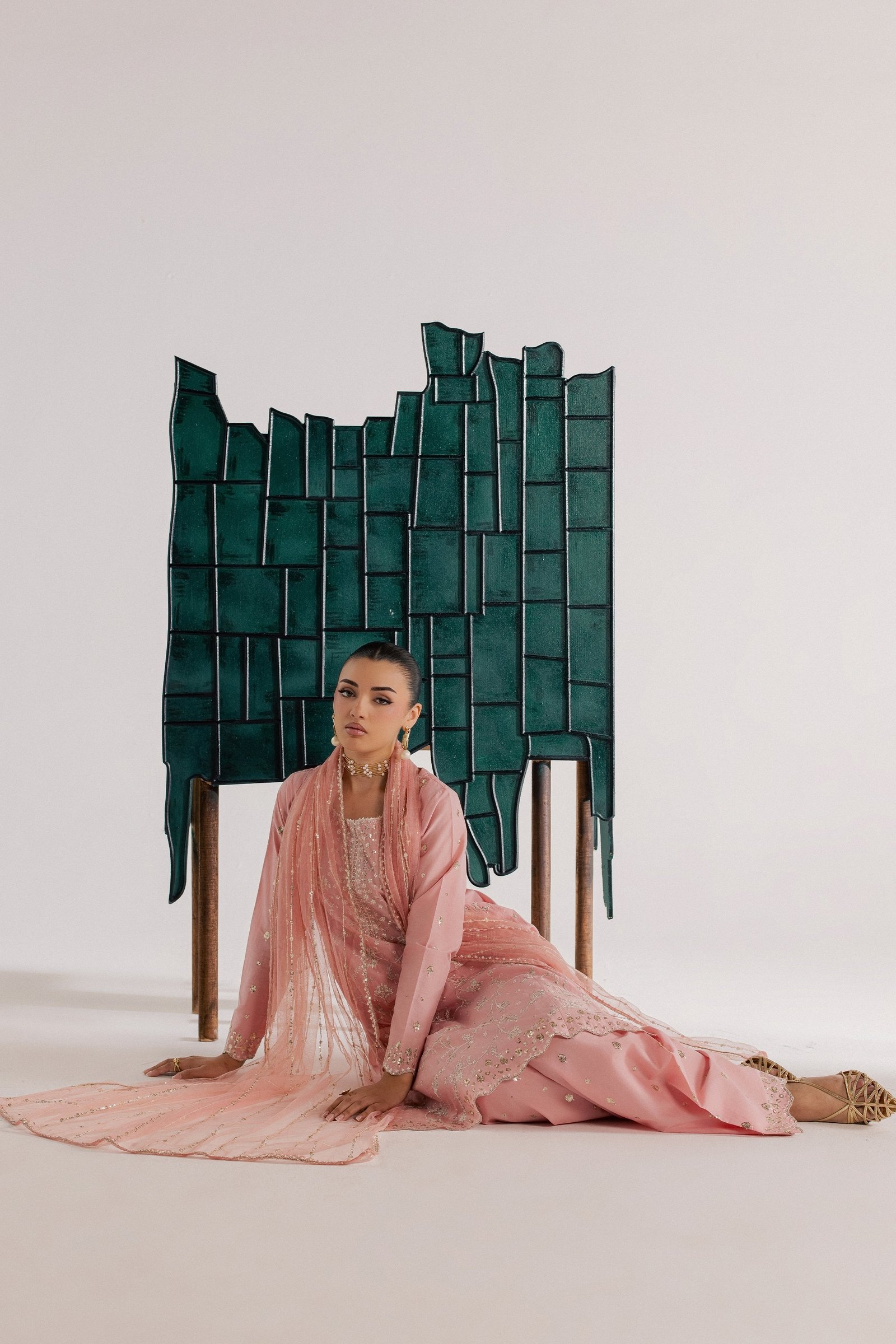 Pink Gulrukh 3Pc - Luxury Embroidered Lawn BATIKSS26 BATIK XS / Salmon / Pima Lawn-S / Salmon / Pima Lawn-M / Salmon / Pima Lawn-L / Salmon / Pima Lawn-XL / Salmon / Pima Lawn