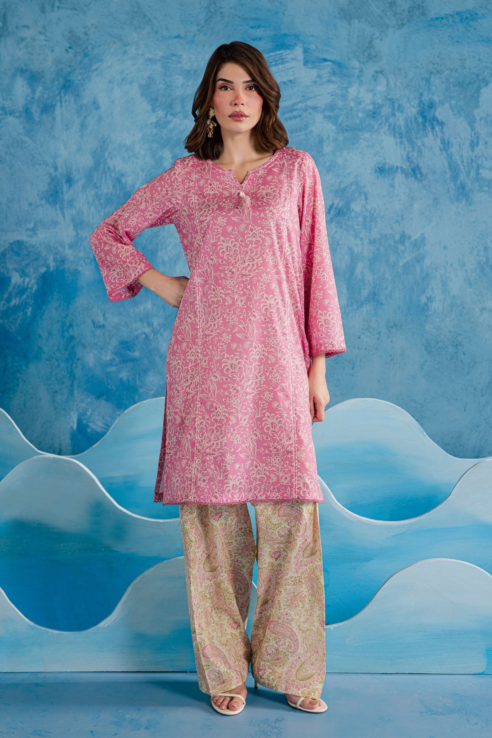  Pink Serena 2Pc - Printed Lawn Dress BATIKSS26  BATIK   XS / Pink / Lawn-S / Pink / Lawn-M / Pink / Lawn-L / Pink / Lawn-XL / Pink / Lawn