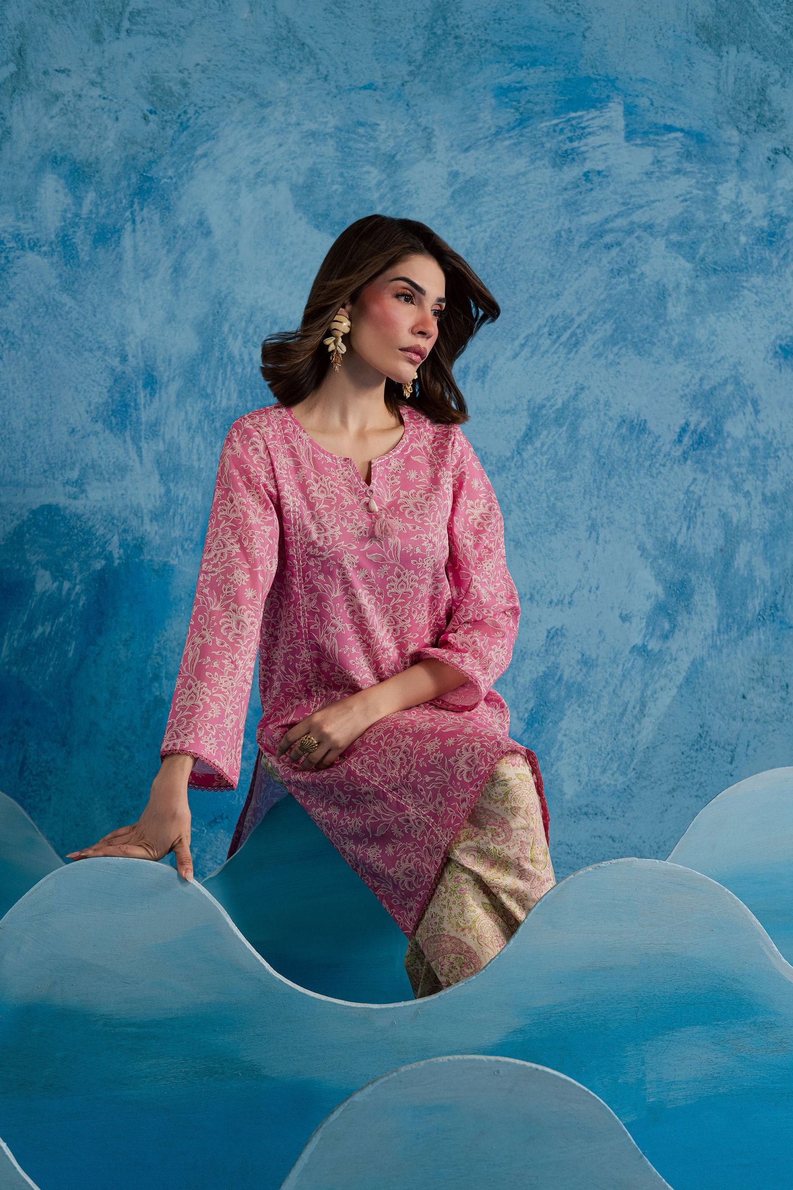  Pink Serena 2Pc - Printed Lawn Dress BATIKSS26  BATIK   XS / Pink / Lawn-S / Pink / Lawn-M / Pink / Lawn-L / Pink / Lawn-XL / Pink / Lawn