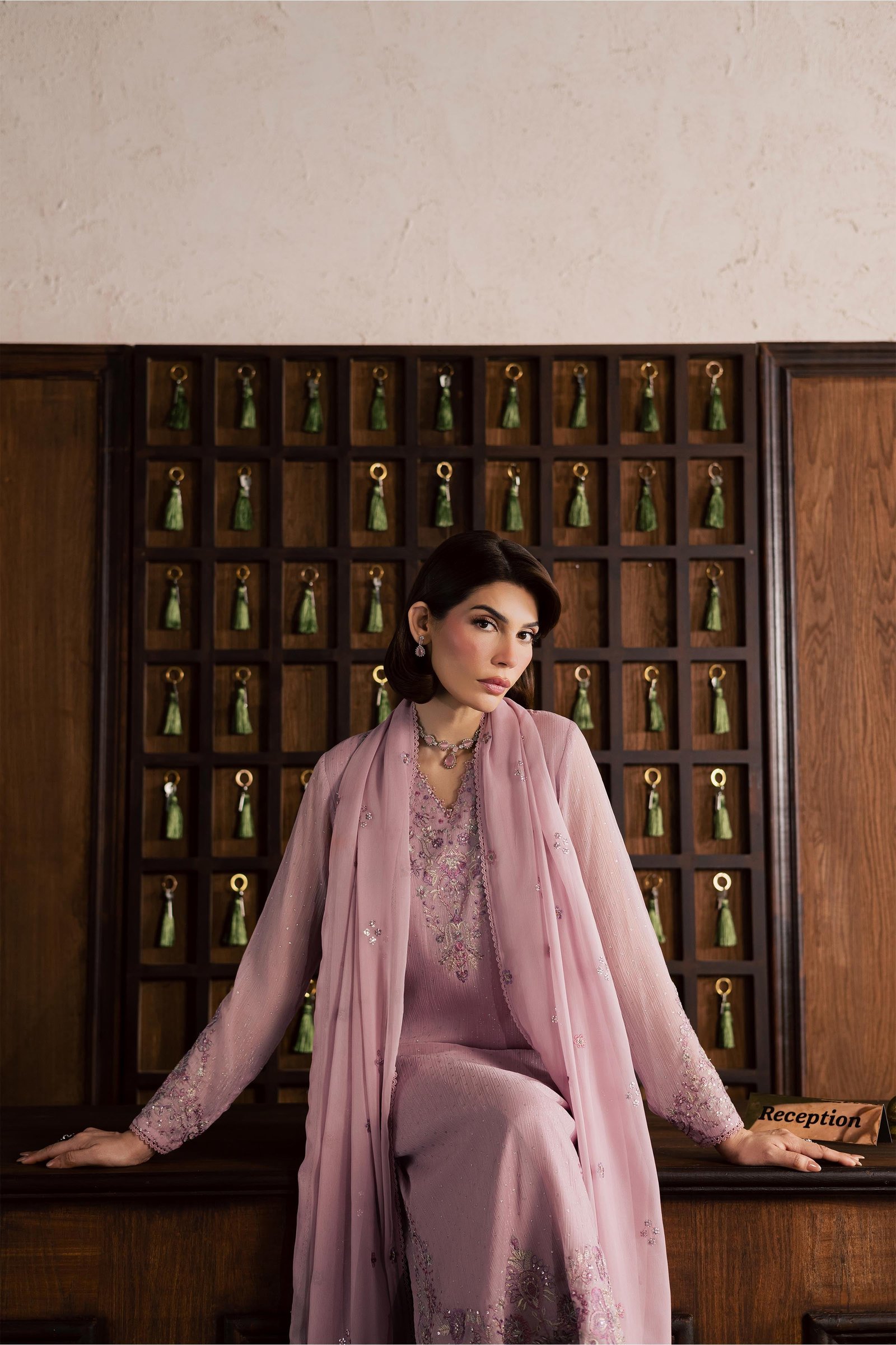  Pink Zimal 3Pc - Festive Luxury Formal BATIKSS26  BATIK   S / Pink / Zari Crinkle-M / Pink / Zari Crinkle-L / Pink / Zari Crinkle