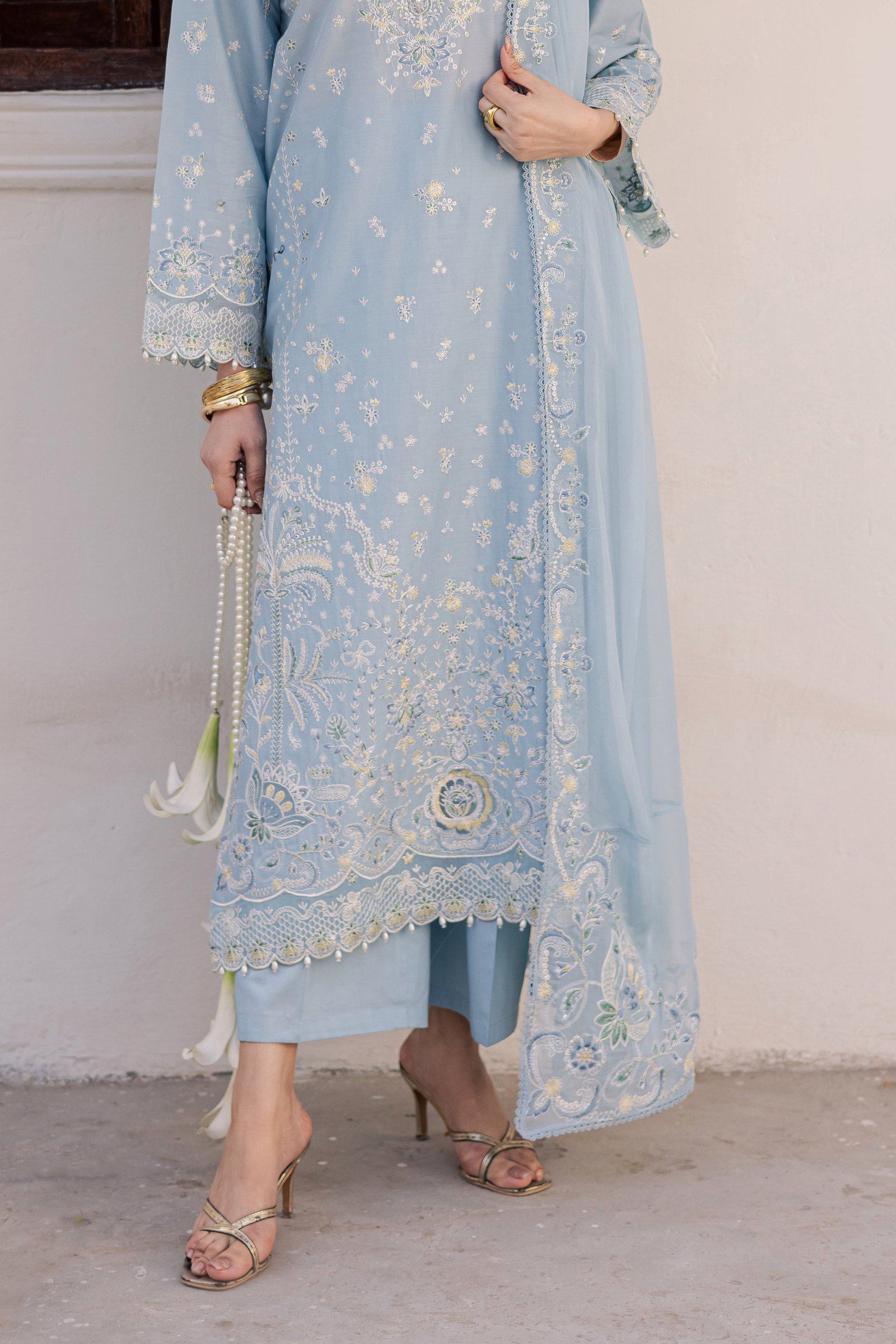Prague 3Pc - Festive Embroidered Lawn BATIKEID2026 BATIK XS / Sky Blue / Pima Lawn-S / Sky Blue / Pima Lawn-M / Sky Blue / Pima Lawn-L / Sky Blue / Pima Lawn-XL / Sky Blue / Pima Lawn