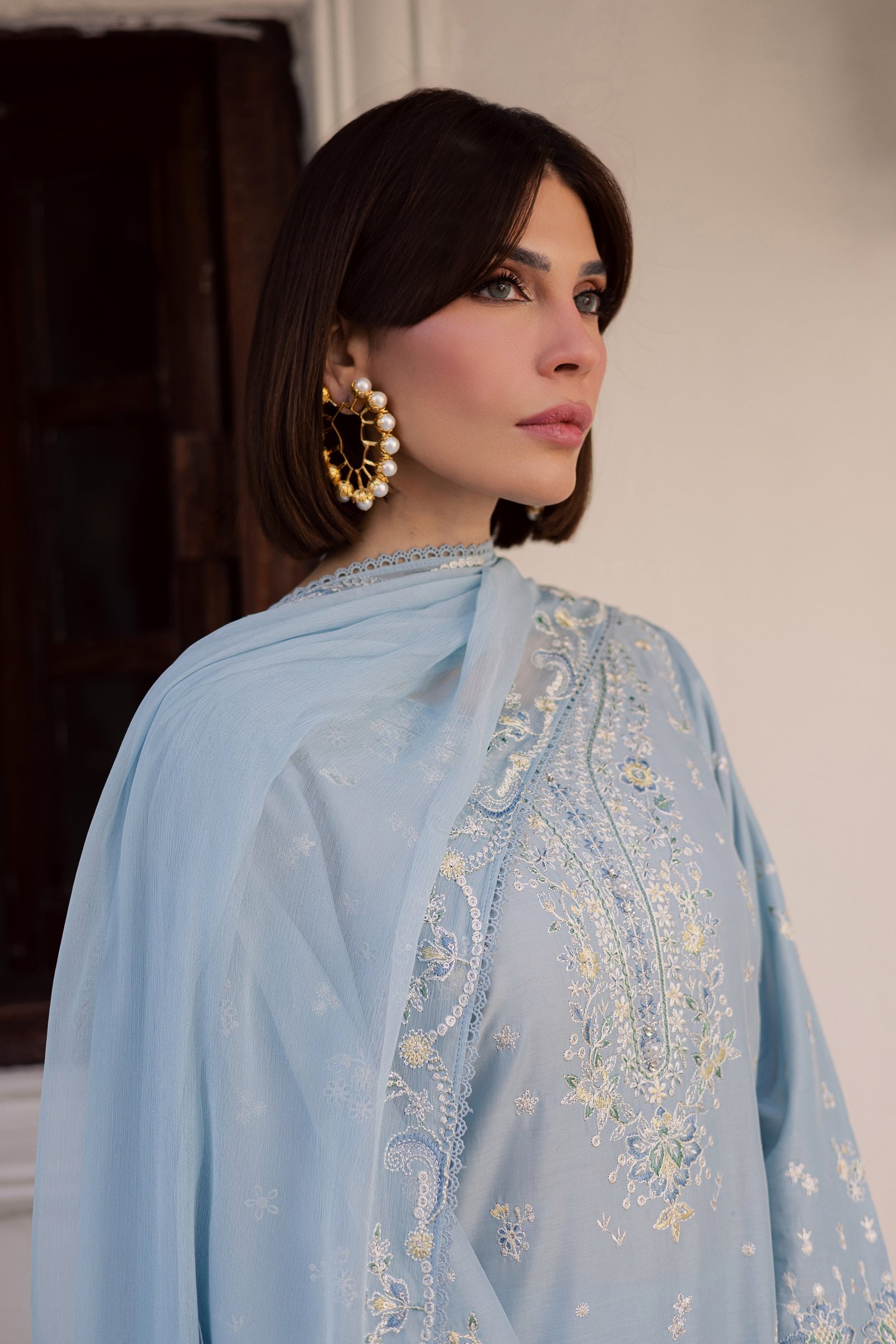 Prague 3Pc - Festive Embroidered Lawn BATIKEID2026 BATIK XS / Sky Blue / Pima Lawn-S / Sky Blue / Pima Lawn-M / Sky Blue / Pima Lawn-L / Sky Blue / Pima Lawn-XL / Sky Blue / Pima Lawn