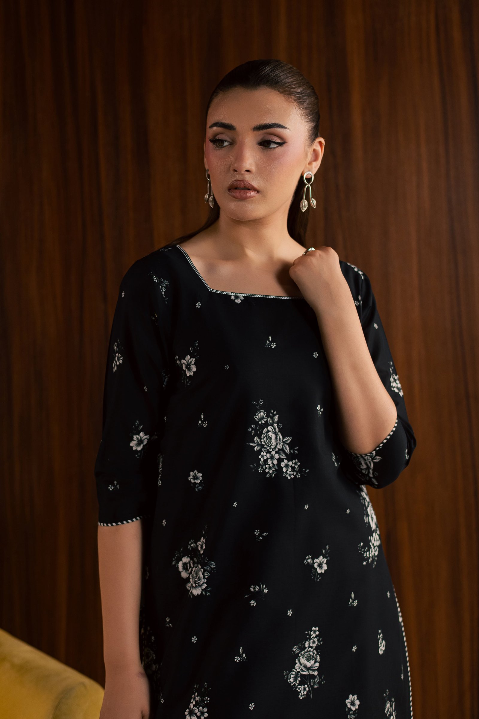Preppy 2Pc - Printed Lawn Dress BATIKSS26 BATIK XS / Black / Lawn-S / Black / Lawn-M / Black / Lawn-L / Black / Lawn-XL / Black / Lawn