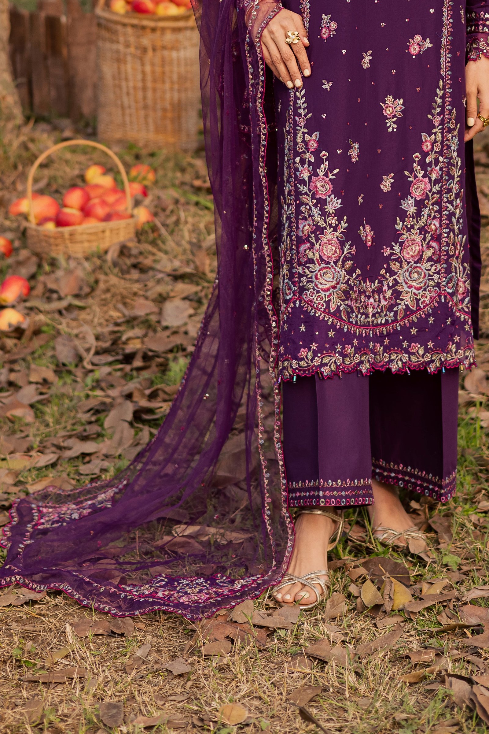 Purple Garden 3Pc - Festive Embroidered Lawn BATIKEID2026 BATIK XS / Purple / Pima Lawn-S / Purple / Pima Lawn-M / Purple / Pima Lawn-L / Purple / Pima Lawn-XL / Purple / Pima Lawn