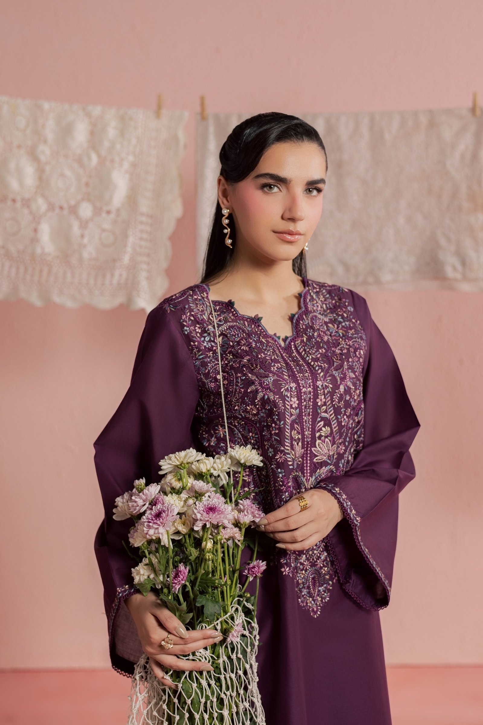  Purple Pop 2Pc - Embroidered Lawn Dress BATIKSS26  BATIK   XS / Sheen Purple / Pima Lawn-S / Sheen Purple / Pima Lawn-M / Sheen Purple / Pima Lawn-L / Sheen Purple / Pima Lawn-XL / Sheen Purple / Pima Lawn