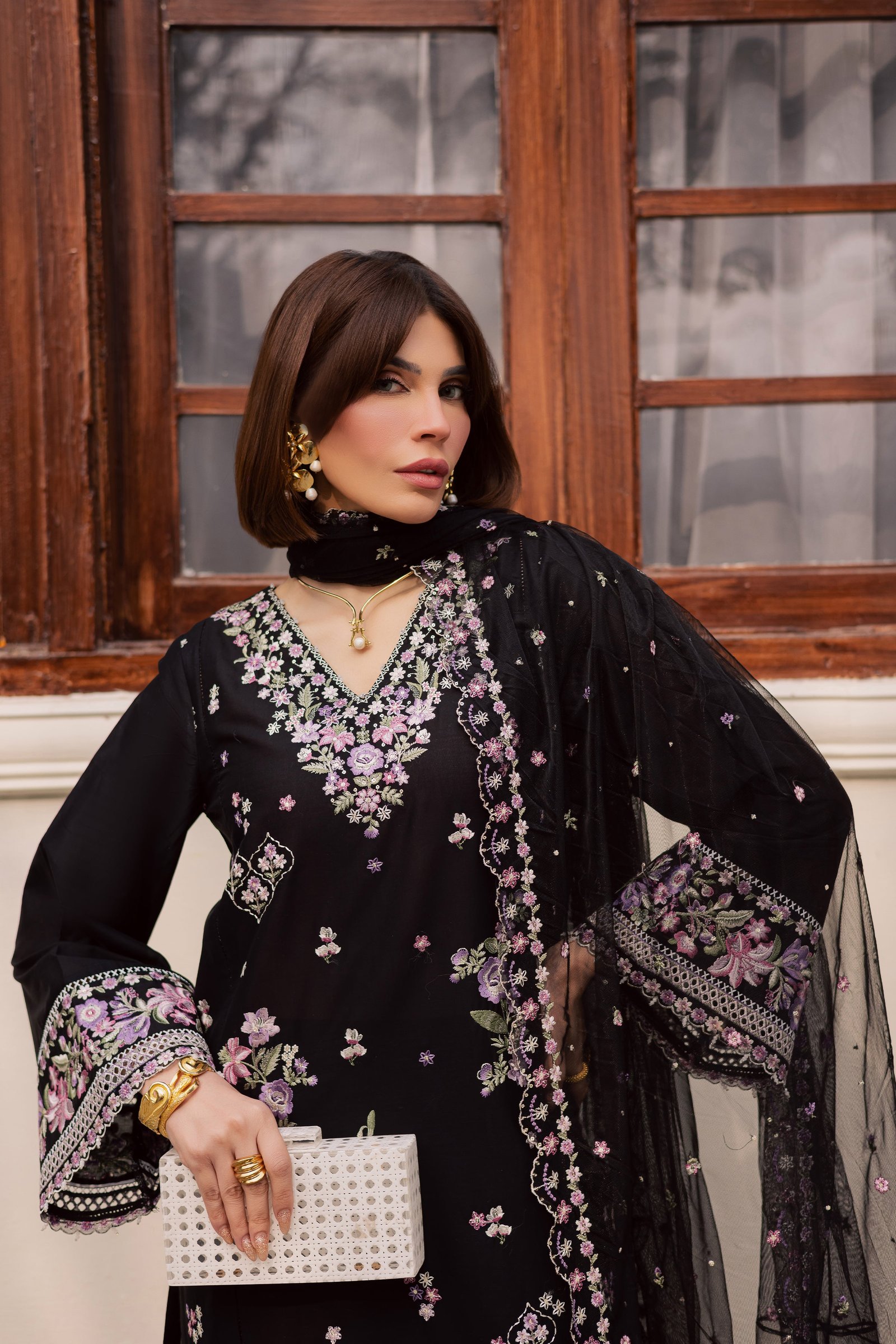  Raeqa 3Pc - Festive Embroidered Lawn BATIKEID2026  BATIK   XS / Black / Pima Lawn-S / Black / Pima Lawn-M / Black / Pima Lawn-L / Black / Pima Lawn-XL / Black / Pima Lawn