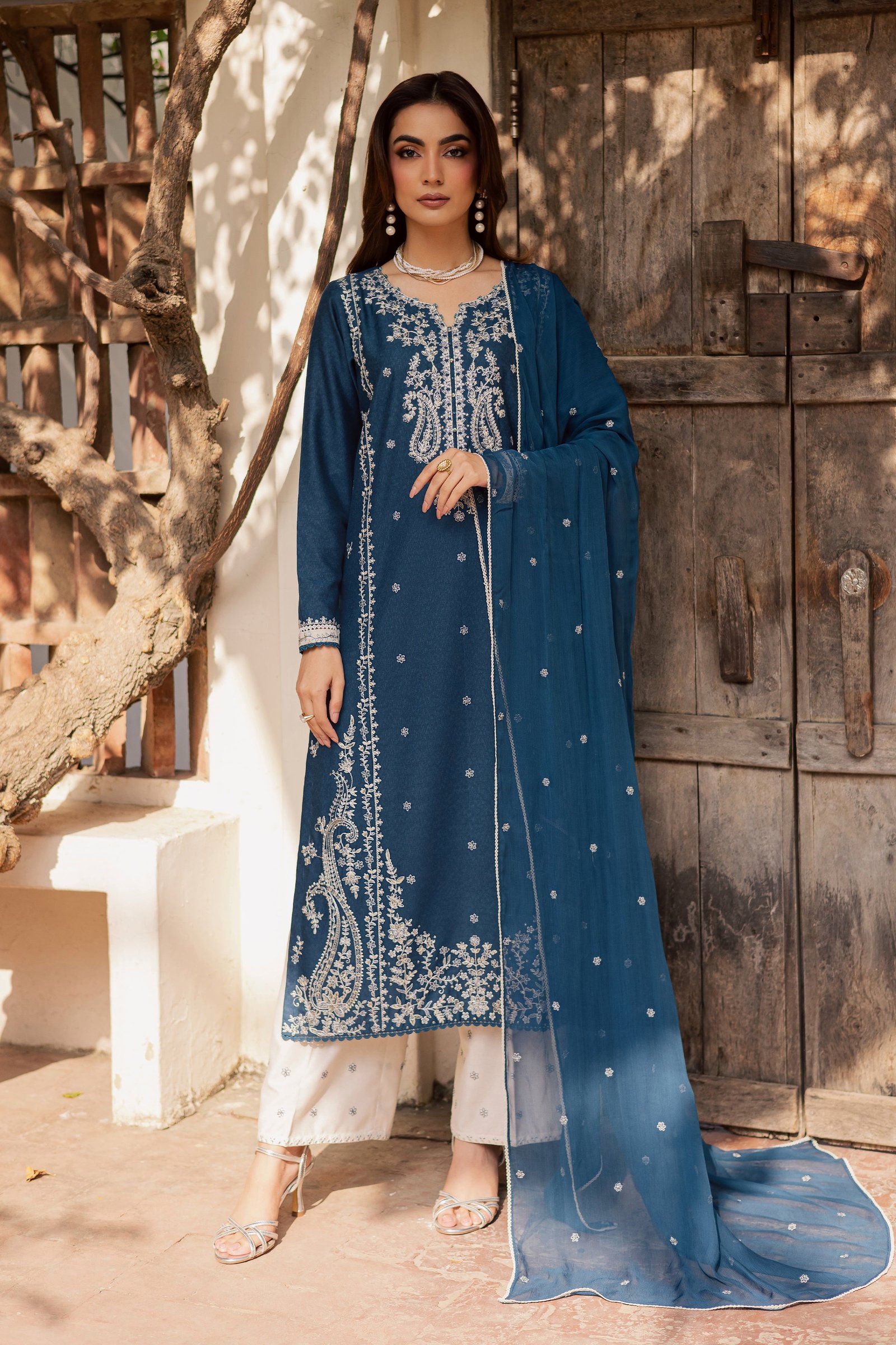  Raham 3Pc - Embroidered Festive Pret BATIK WINTER PRET 2025  BATIK   XS / Ocean Blue / Textured Cotton-S / Ocean Blue / Textured Cotton-M / Ocean Blue / Textured Cotton-L / Ocean Blue / Textured Cotton-XL / Ocean Blue / Textured Cotton
