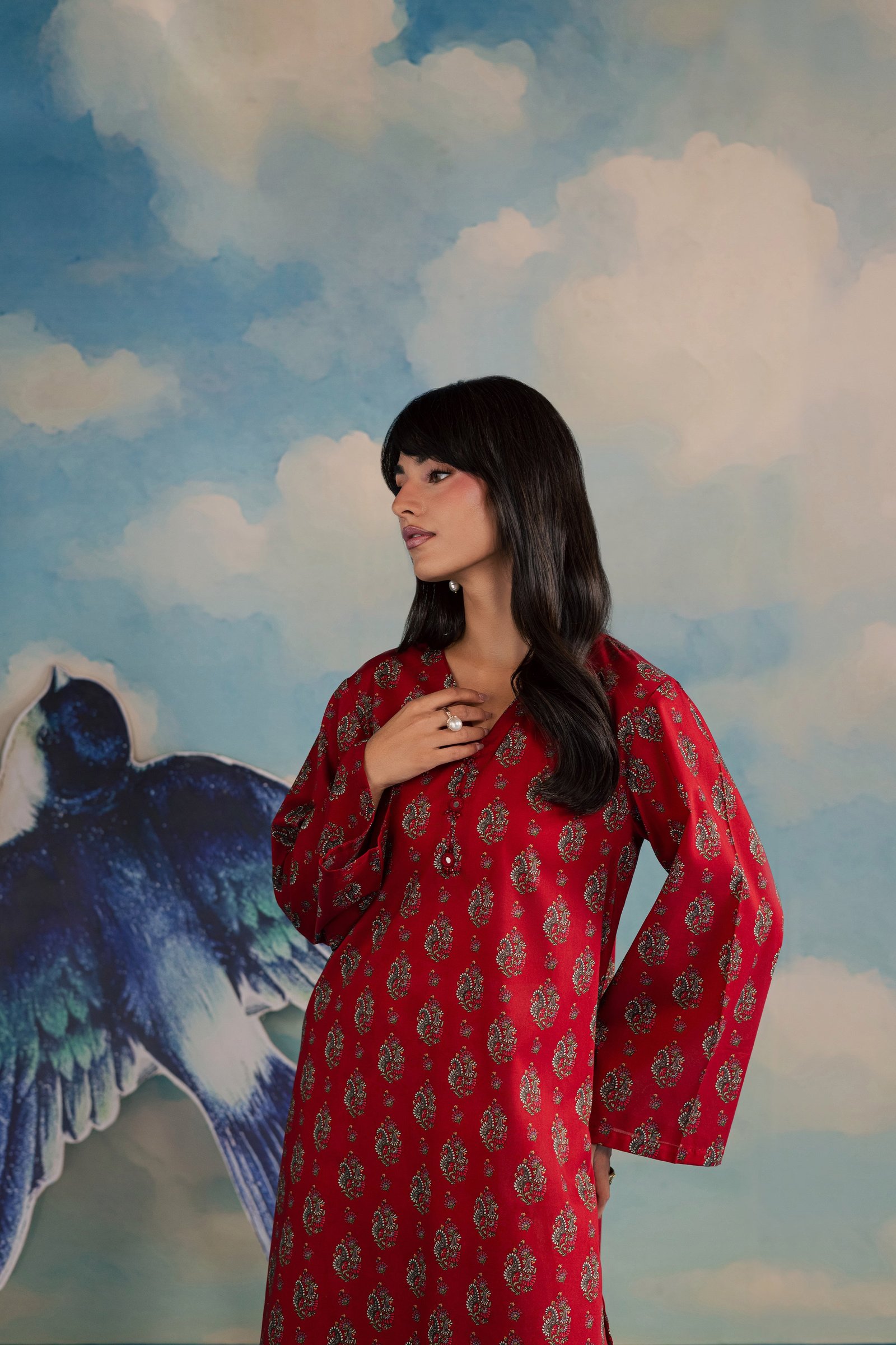 Red Naina 2Pc - Printed Lawn Dress BATIKSS26 BATIK XS / Red / Lawn-S / Red / Lawn-M / Red / Lawn-L / Red / Lawn-XL / Red / Lawn