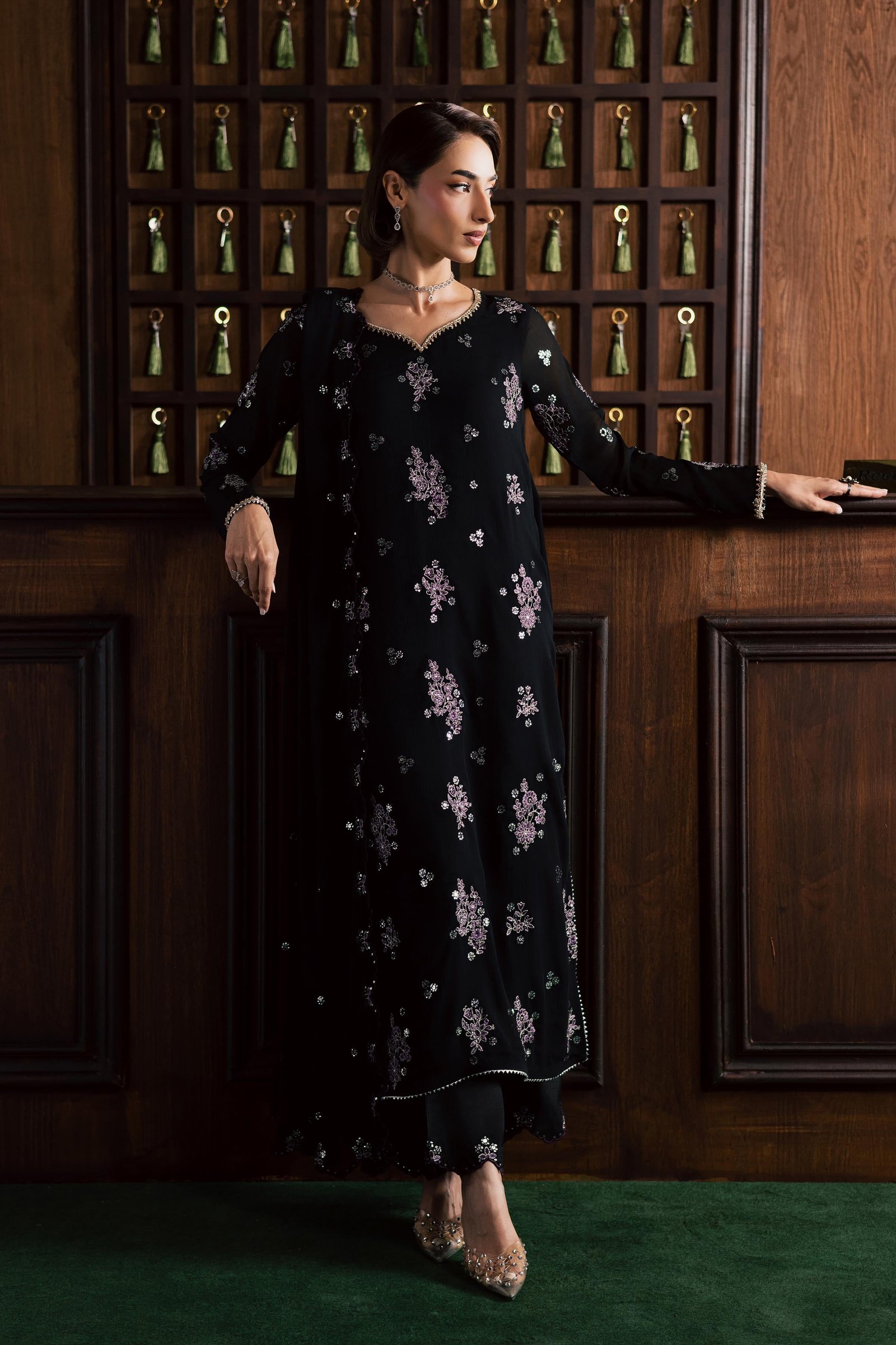 Reef 3Pc - Festive Luxury Formal BATIKEID2026 BATIK XS / Black / Crinkle-S / Black / Crinkle-M / Black / Crinkle-L / Black / Crinkle-XL / Black / Crinkle
