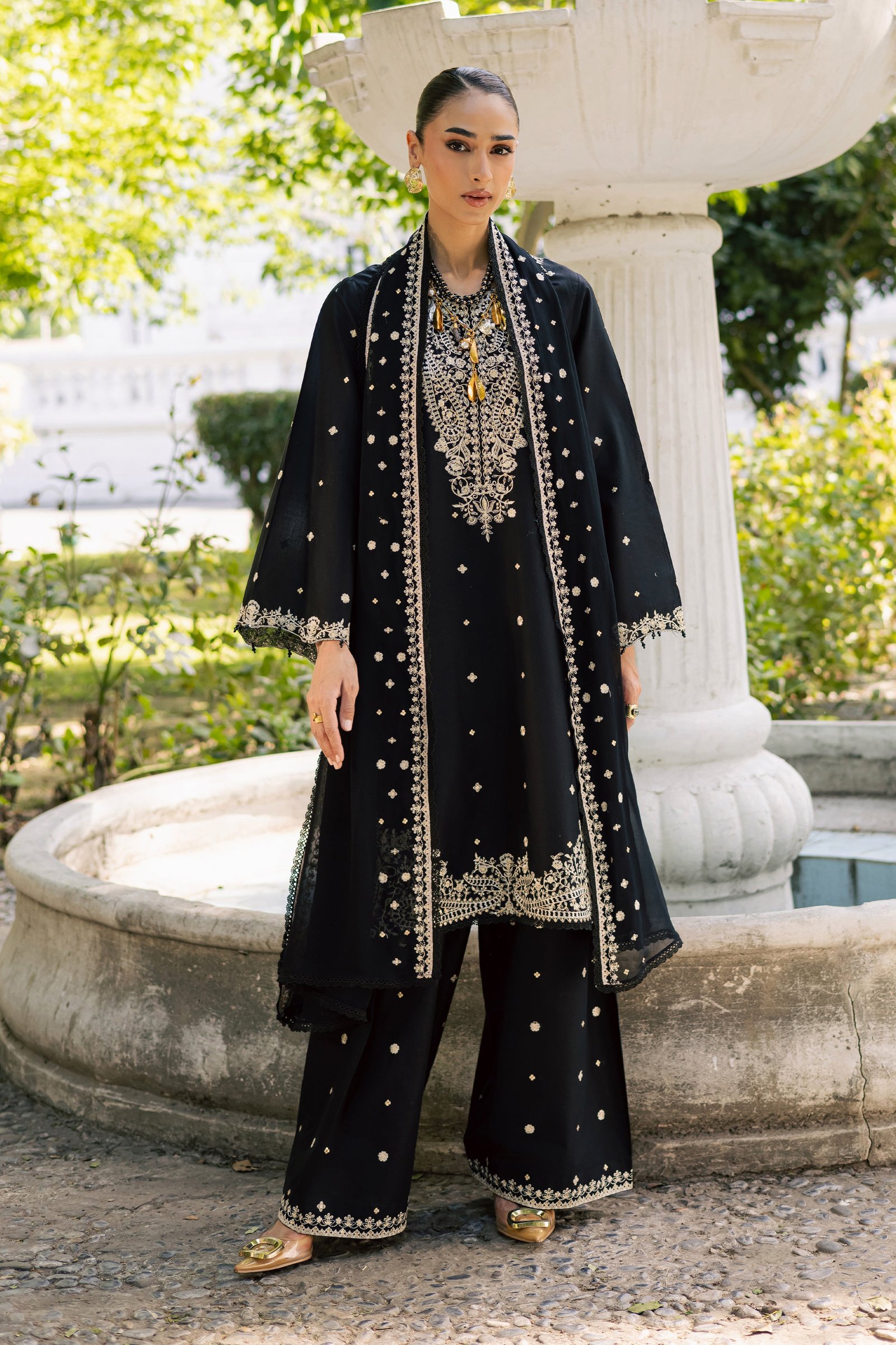 Rehel 3Pc - Festive Embroidered Lawn BATIKSS26 BATIK XS / Black / Pima Lawn-S / Black / Pima Lawn-M / Black / Pima Lawn-L / Black / Pima Lawn-XL / Black / Pima Lawn