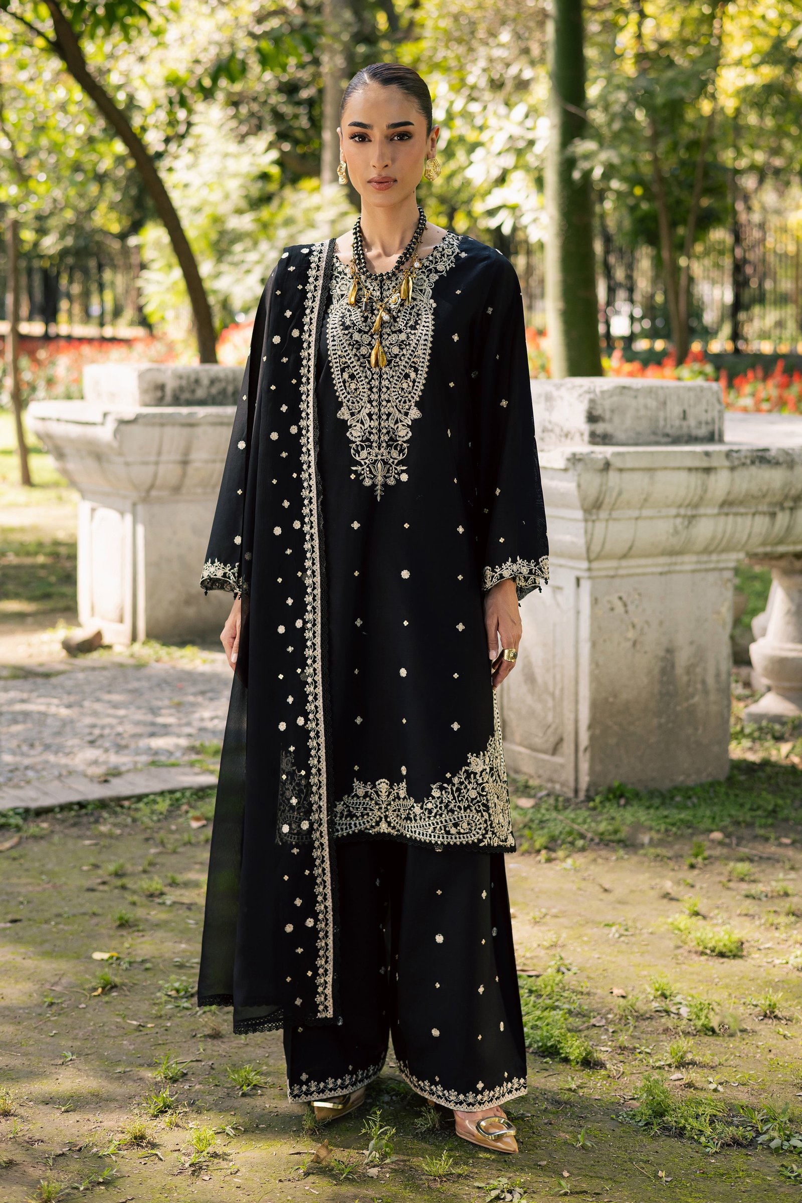 Rehel 3Pc - Festive Embroidered Lawn BATIKSS26 BATIK XS / Black / Pima Lawn-S / Black / Pima Lawn-M / Black / Pima Lawn-L / Black / Pima Lawn-XL / Black / Pima Lawn