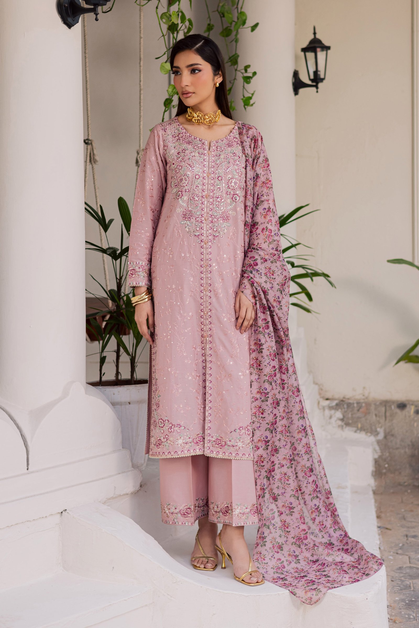 Rimi 3Pc - Festive Embroidered Lawn BATIKEID2026 BATIK XS / Taffy Pink / Pima Lawn-S / Taffy Pink / Pima Lawn-M / Taffy Pink / Pima Lawn-L / Taffy Pink / Pima Lawn-XL / Taffy Pink / Pima Lawn
