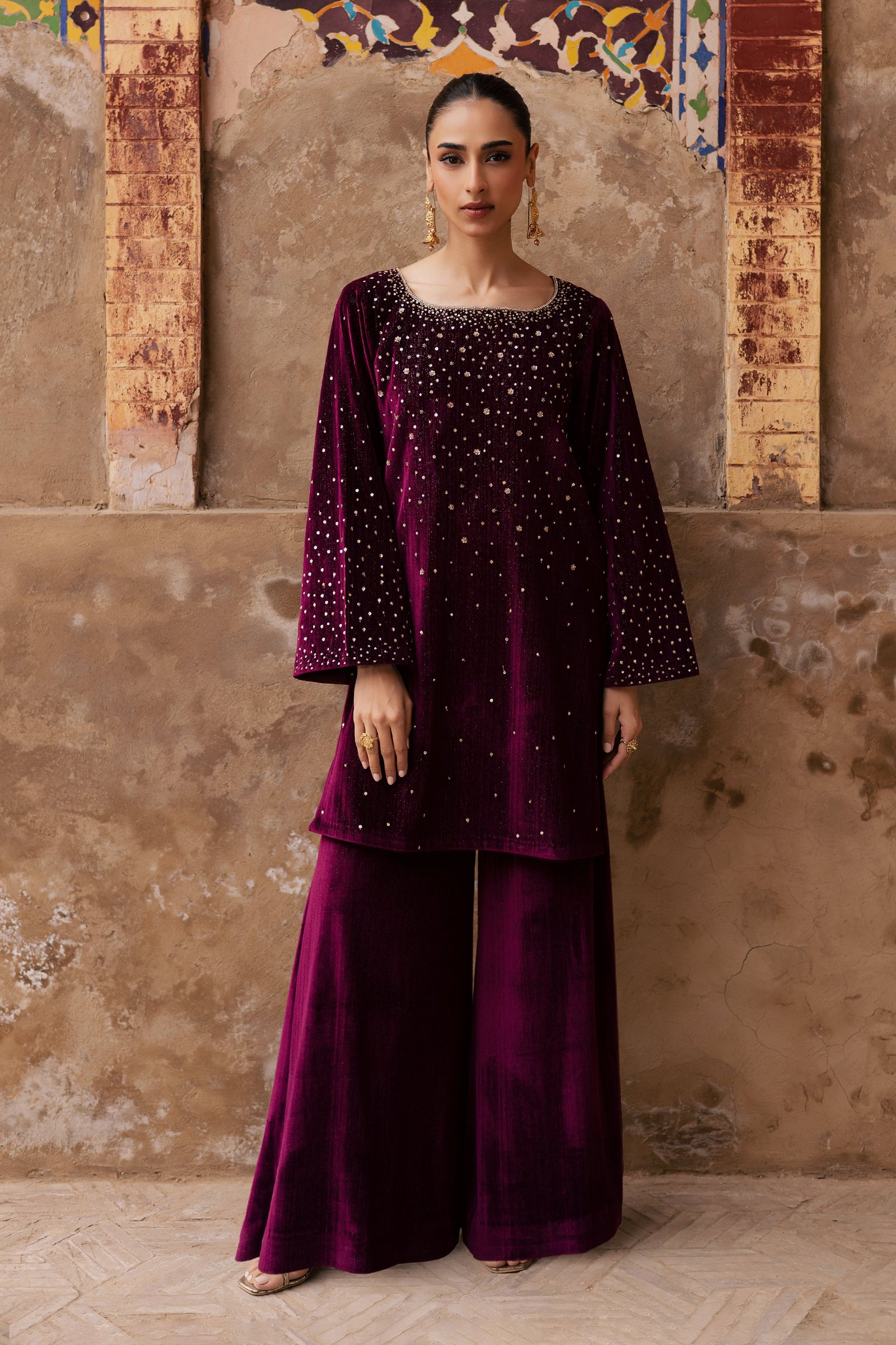 Rosa 2Pc - Velvet Formal Dress BATIKstudio BATIK S / Maroon / Velvet-M / Maroon / Velvet-L / Maroon / Velvet