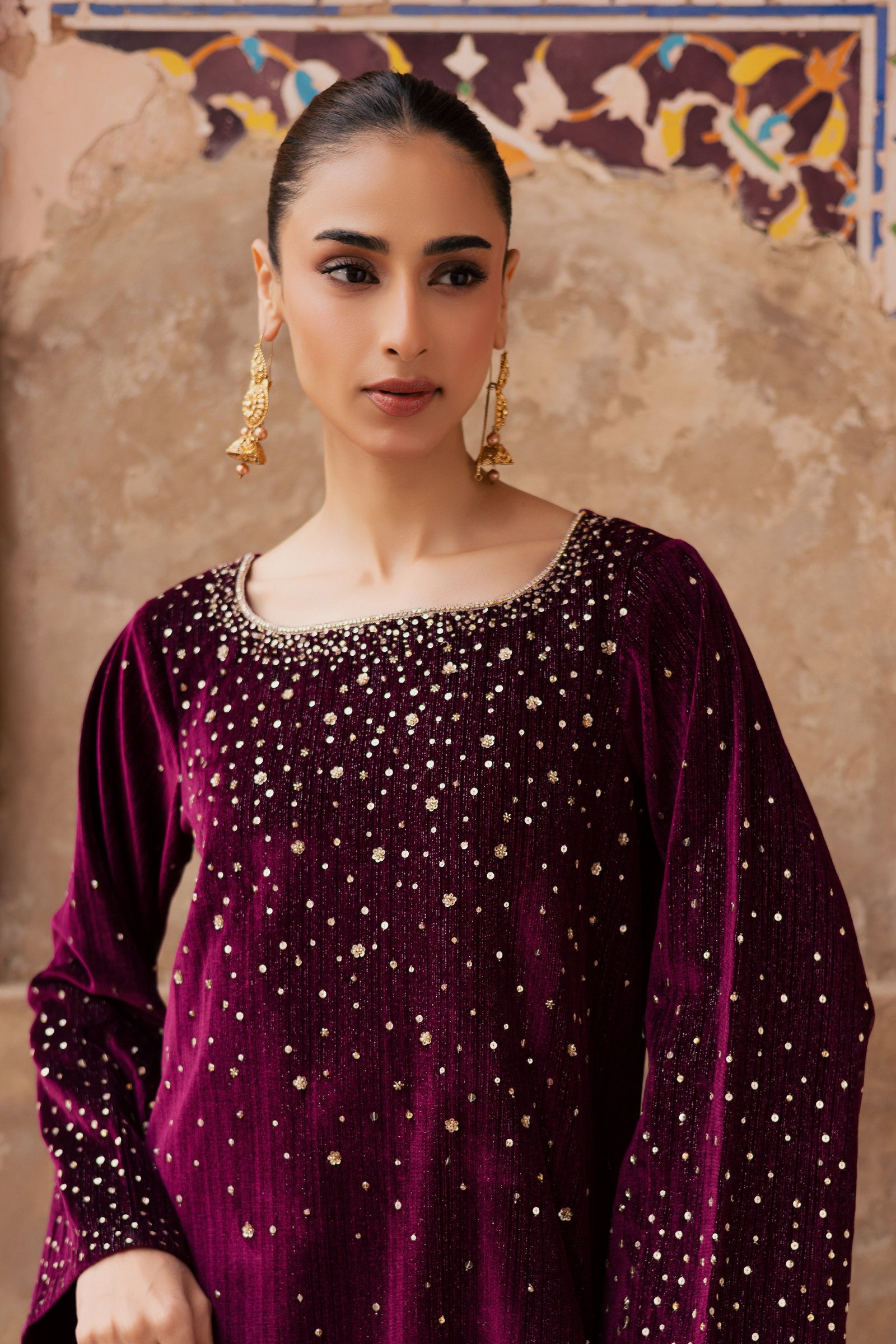Rosa 2Pc - Velvet Formal Dress BATIKstudio BATIK S / Maroon / Velvet-M / Maroon / Velvet-L / Maroon / Velvet