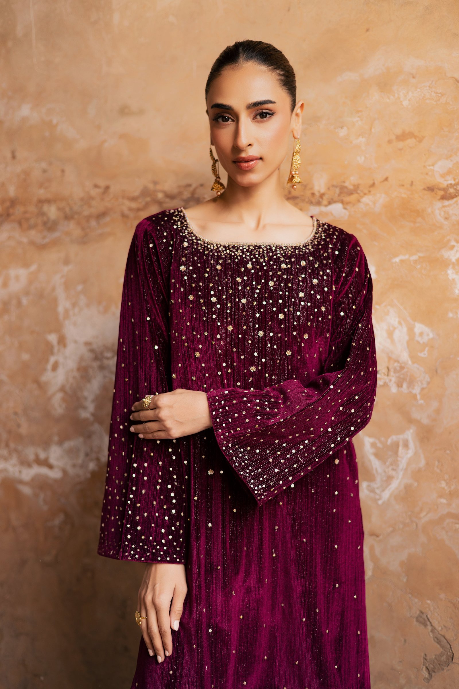 Rosa 2Pc - Velvet Formal Dress BATIKstudio BATIK S / Maroon / Velvet-M / Maroon / Velvet-L / Maroon / Velvet