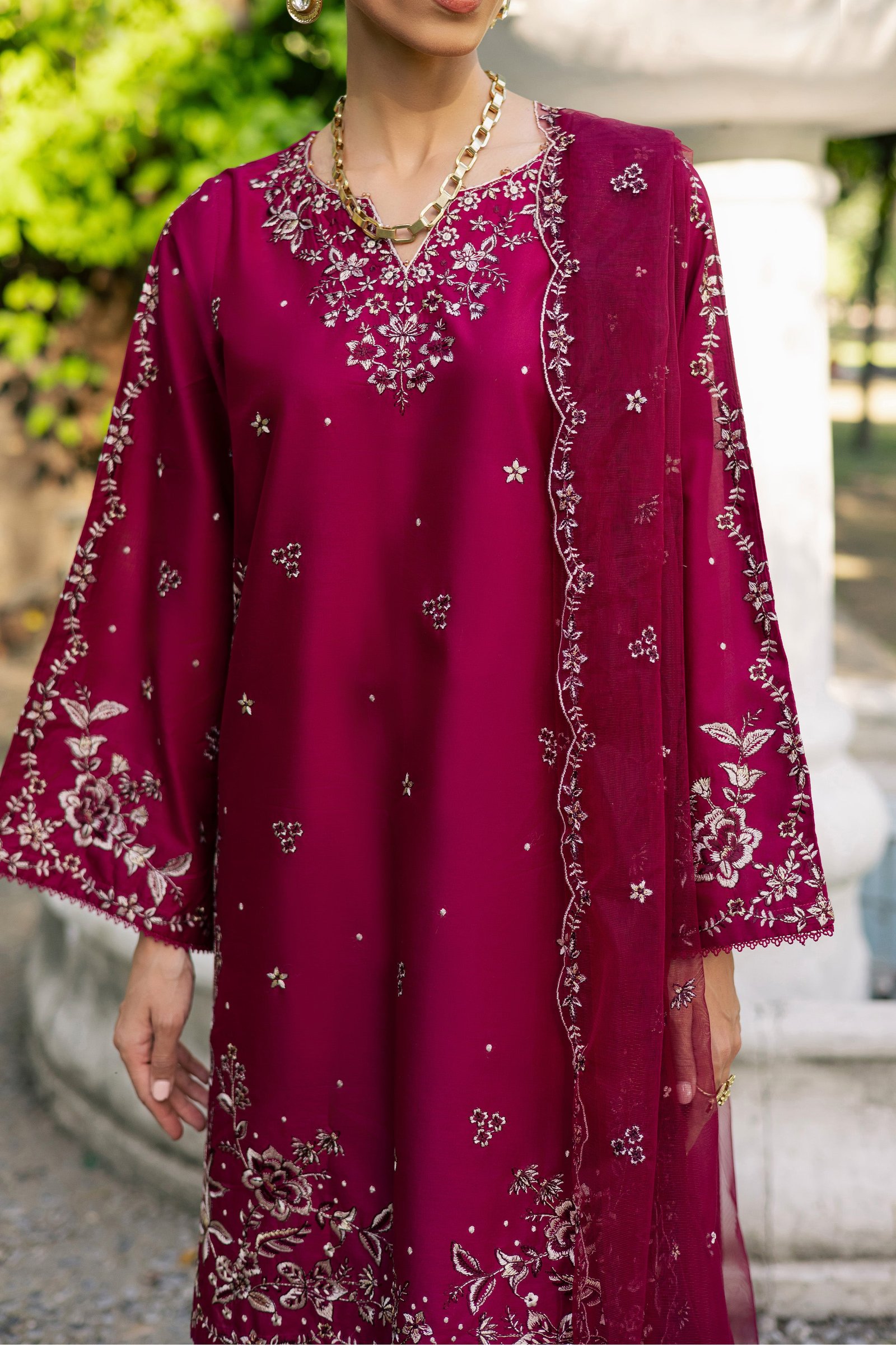  Rosa 3Pc - Festive Embroidered Lawn BATIKSS26  BATIK   XS / Raspberry Pink / Pima Lawn-S / Raspberry Pink / Pima Lawn-M / Raspberry Pink / Pima Lawn-L / Raspberry Pink / Pima Lawn-XL / Raspberry Pink / Pima Lawn