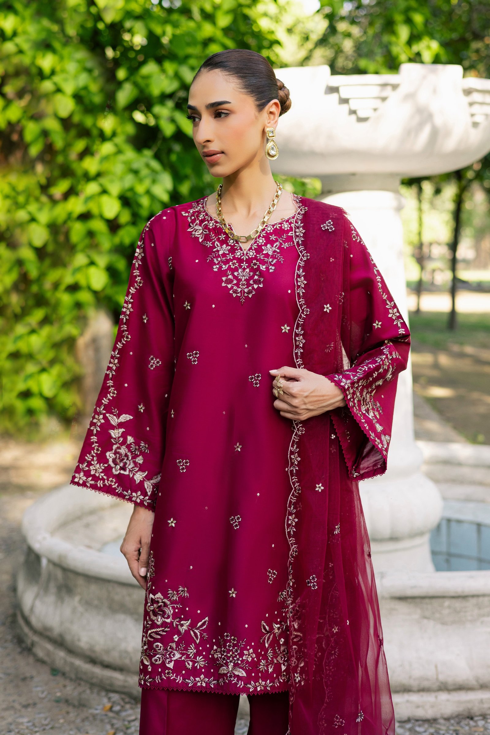  Rosa 3Pc - Festive Embroidered Lawn BATIKSS26  BATIK   XS / Raspberry Pink / Pima Lawn-S / Raspberry Pink / Pima Lawn-M / Raspberry Pink / Pima Lawn-L / Raspberry Pink / Pima Lawn-XL / Raspberry Pink / Pima Lawn