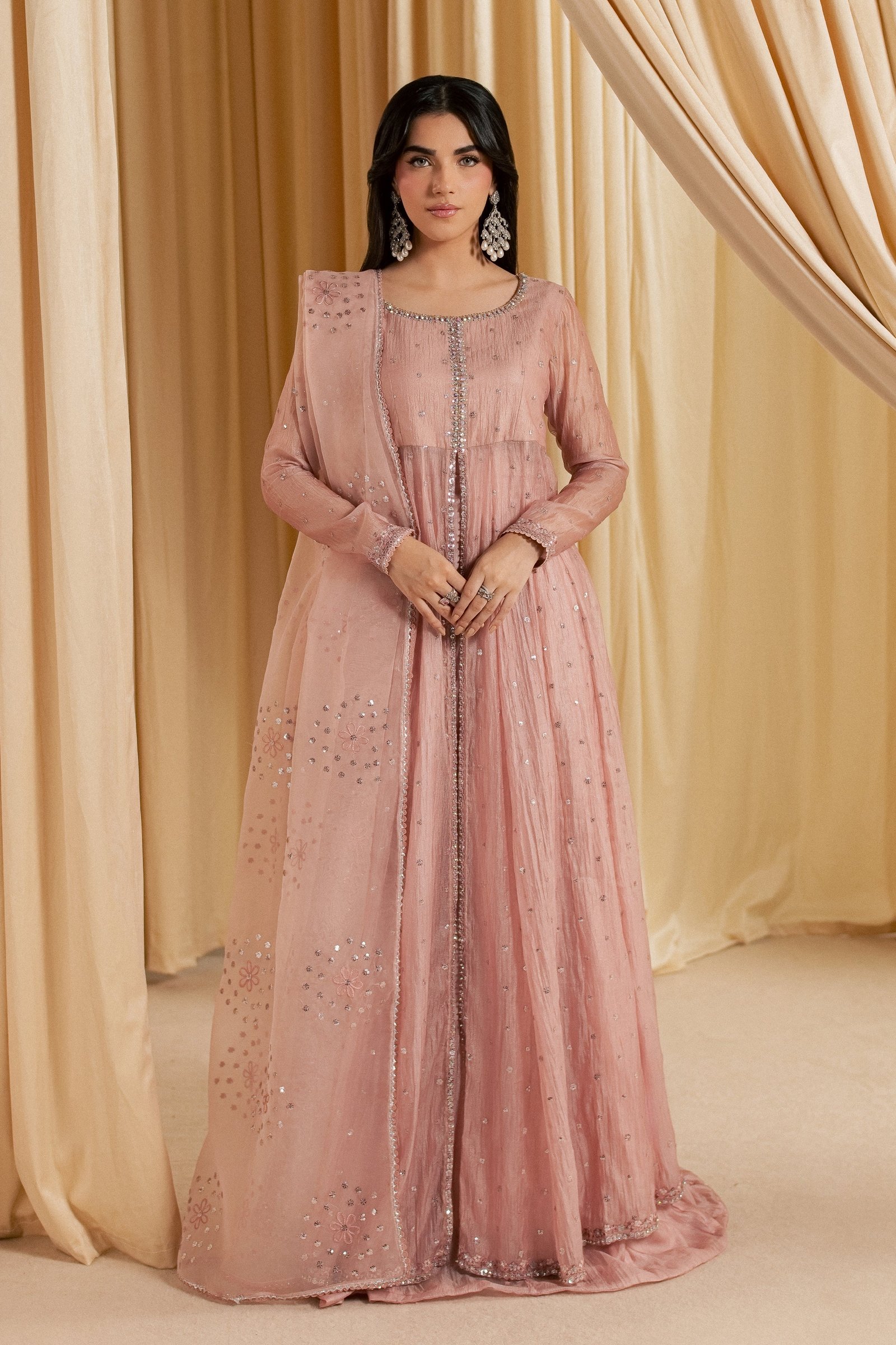 Roselle 3Pc - Festive Luxe Pret STUDIOLUXEAUG26 BATIK S / Rose Pink / Tissue Silk