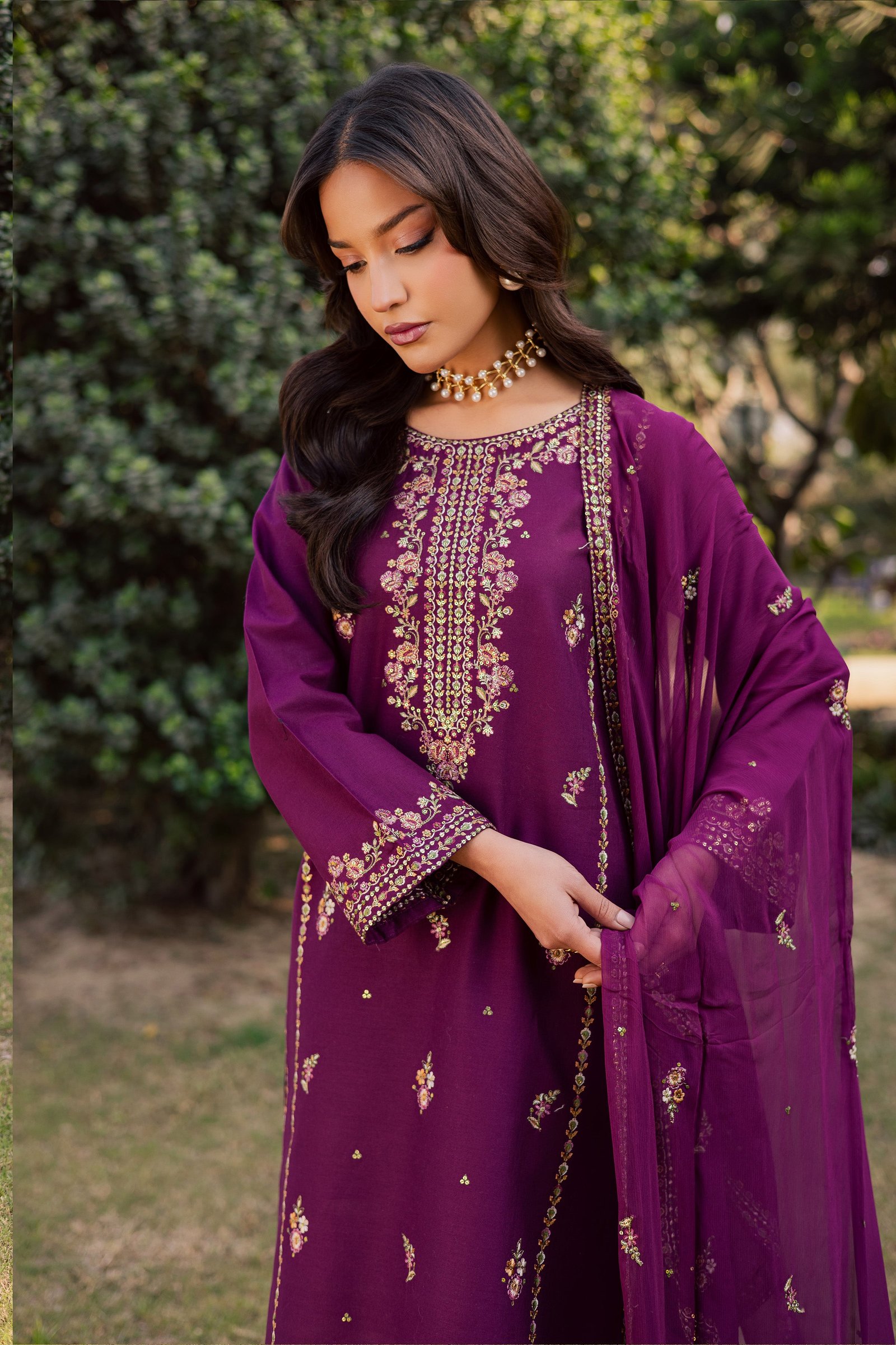  Ruby Rosa 3Pc - Embroidered Khaddar Dress BATIK WINTER PRET 2025  BATIK   XS / Dark Purple / Khaddar-S / Dark Purple / Khaddar-M / Dark Purple / Khaddar-L / Dark Purple / Khaddar-XL / Dark Purple / Khaddar