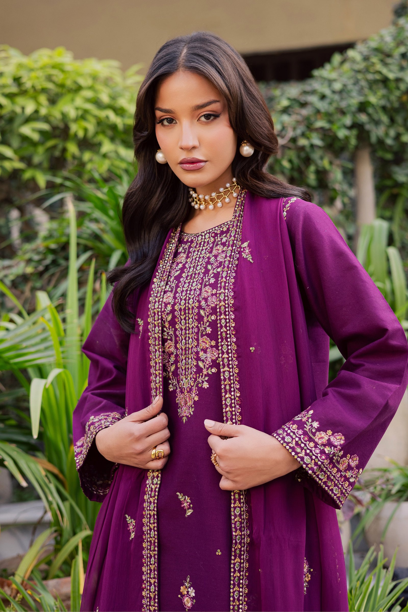 Ruby Rosa 3Pc - Embroidered Khaddar Dress BATIK WINTER PRET 2025 BATIK XS / Dark Purple / Khaddar-S / Dark Purple / Khaddar-M / Dark Purple / Khaddar-L / Dark Purple / Khaddar-XL / Dark Purple / Khaddar