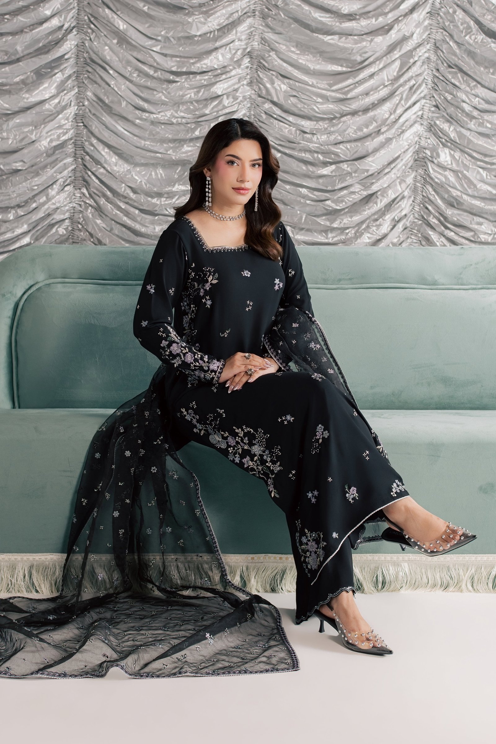 Ruhya 3Pc - Festive Luxe Pret STUDIOLUXEAUG26 BATIK S / Black / Georgette