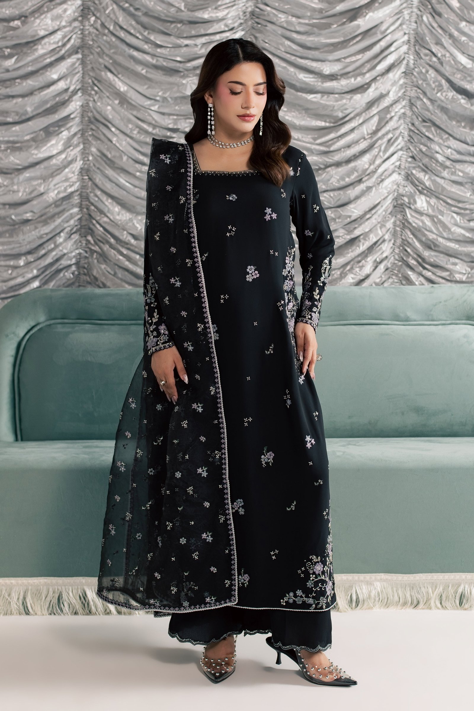 Ruhya 3Pc - Festive Luxe Pret STUDIOLUXEAUG26 BATIK S / Black / Georgette