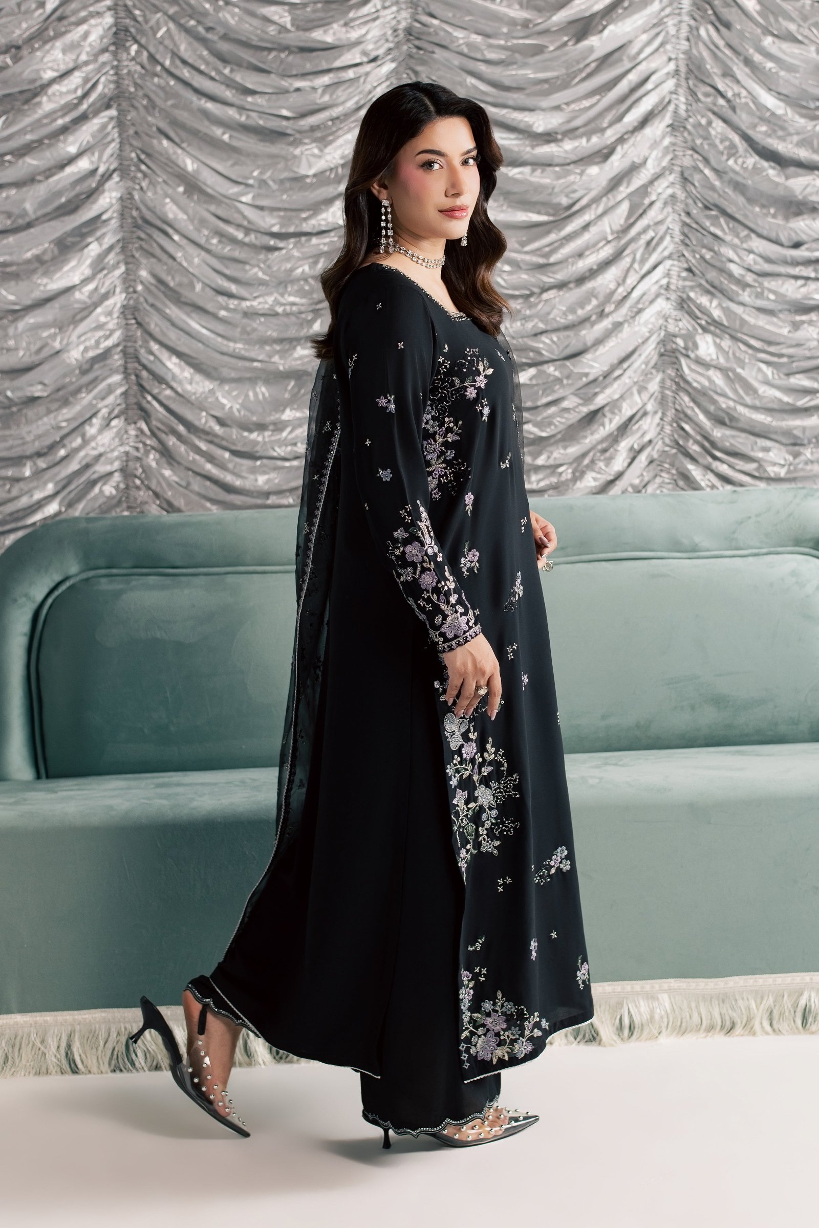 Ruhya 3Pc - Festive Luxe Pret STUDIOLUXEAUG26 BATIK S / Black / Georgette