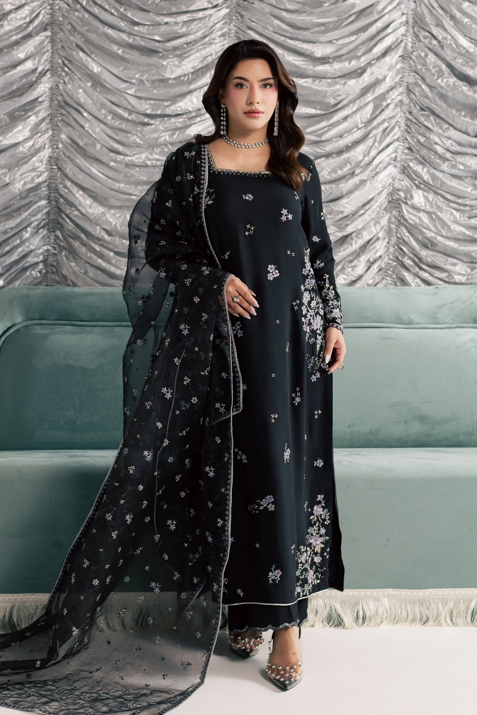 Ruhya 3Pc - Festive Luxe Pret STUDIOLUXEAUG26 BATIK S / Black / Georgette
