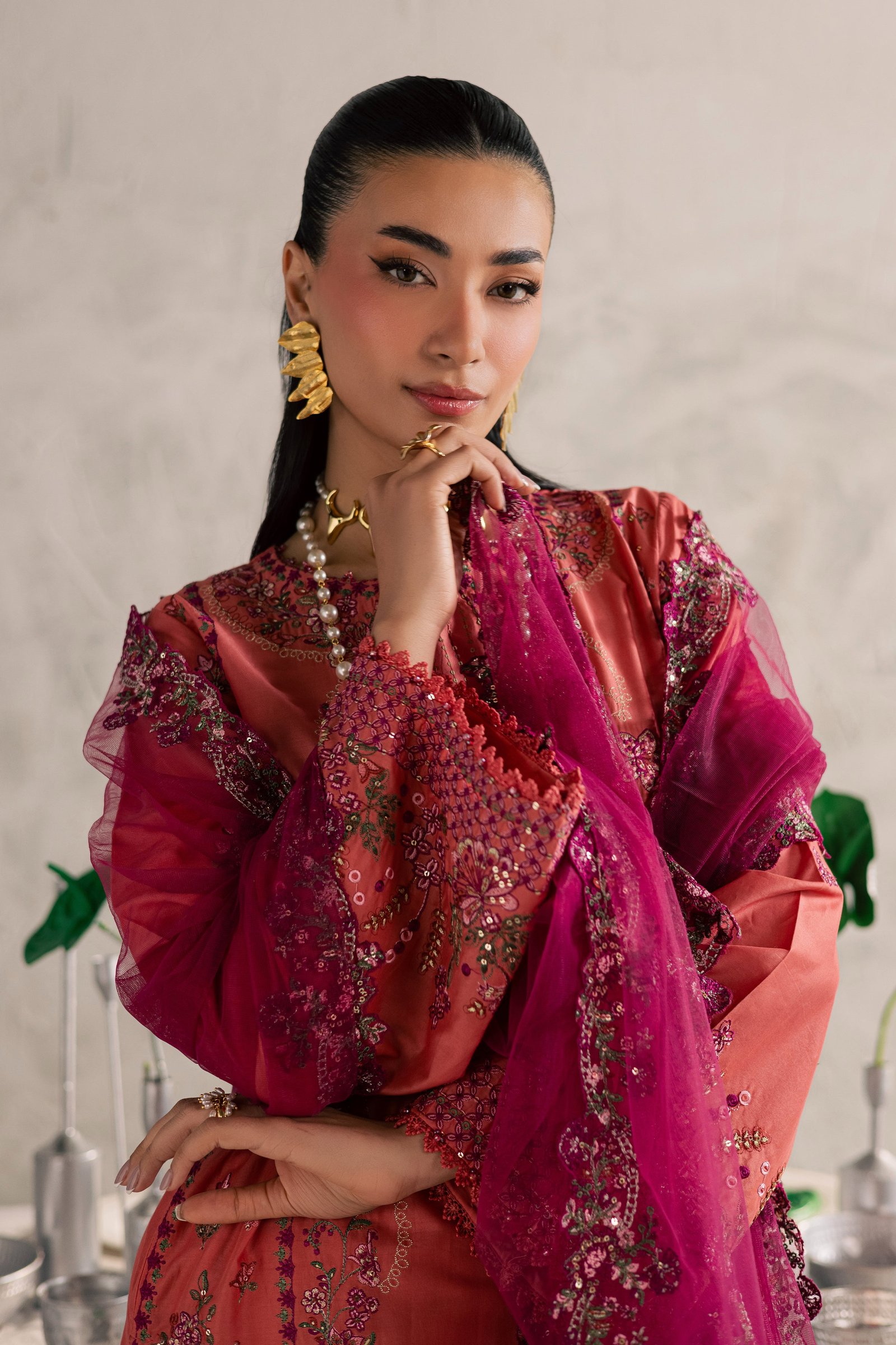  Rust Nazneen 3Pc - Festive Embroidered Lawn BATIKEID2026  BATIK   XS / Mineral Red / Pima Lawn-S / Mineral Red / Pima Lawn-M / Mineral Red / Pima Lawn-L / Mineral Red / Pima Lawn-XL / Mineral Red / Pima Lawn