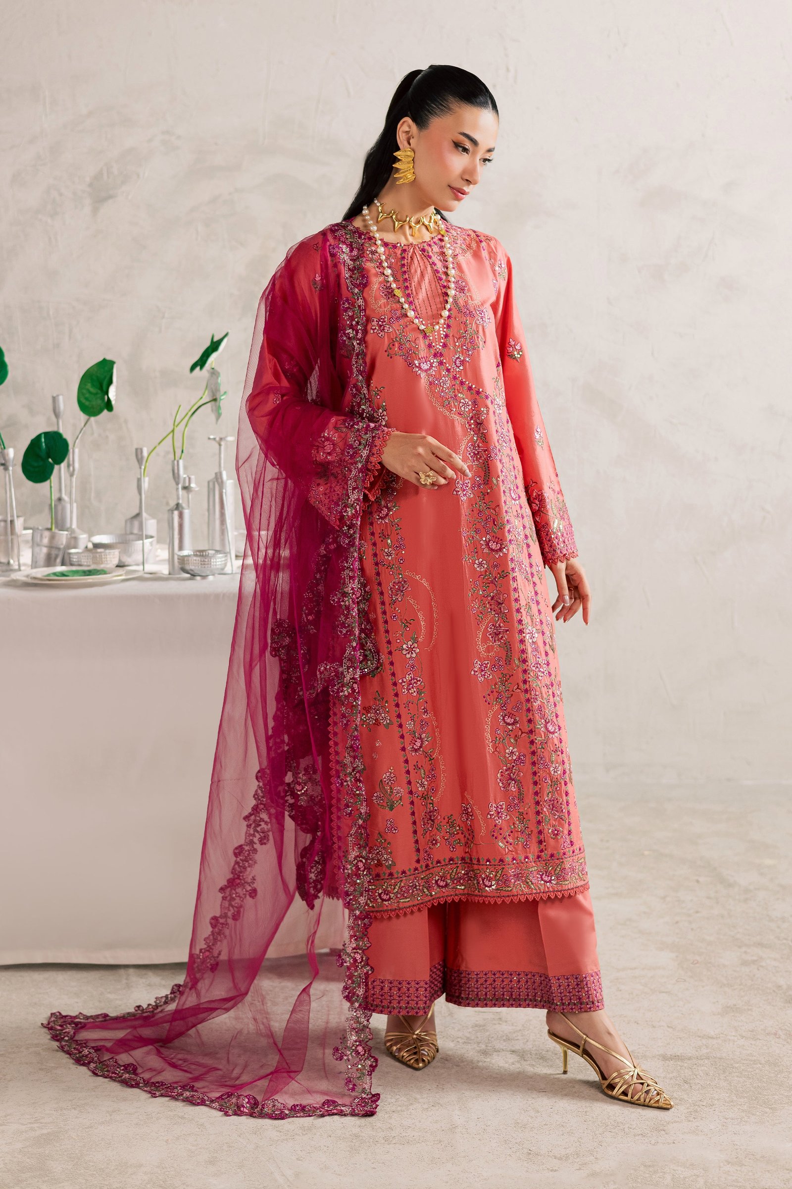  Rust Nazneen 3Pc - Festive Embroidered Lawn BATIKEID2026  BATIK   XS / Mineral Red / Pima Lawn-S / Mineral Red / Pima Lawn-M / Mineral Red / Pima Lawn-L / Mineral Red / Pima Lawn-XL / Mineral Red / Pima Lawn