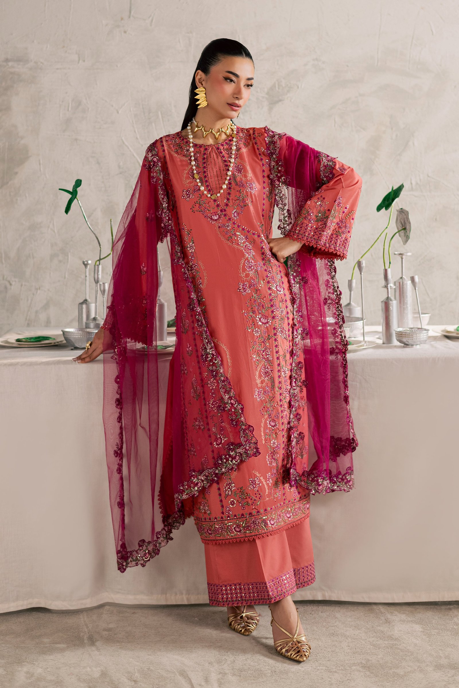  Rust Nazneen 3Pc - Festive Embroidered Lawn BATIKEID2026  BATIK   XS / Mineral Red / Pima Lawn-S / Mineral Red / Pima Lawn-M / Mineral Red / Pima Lawn-L / Mineral Red / Pima Lawn-XL / Mineral Red / Pima Lawn