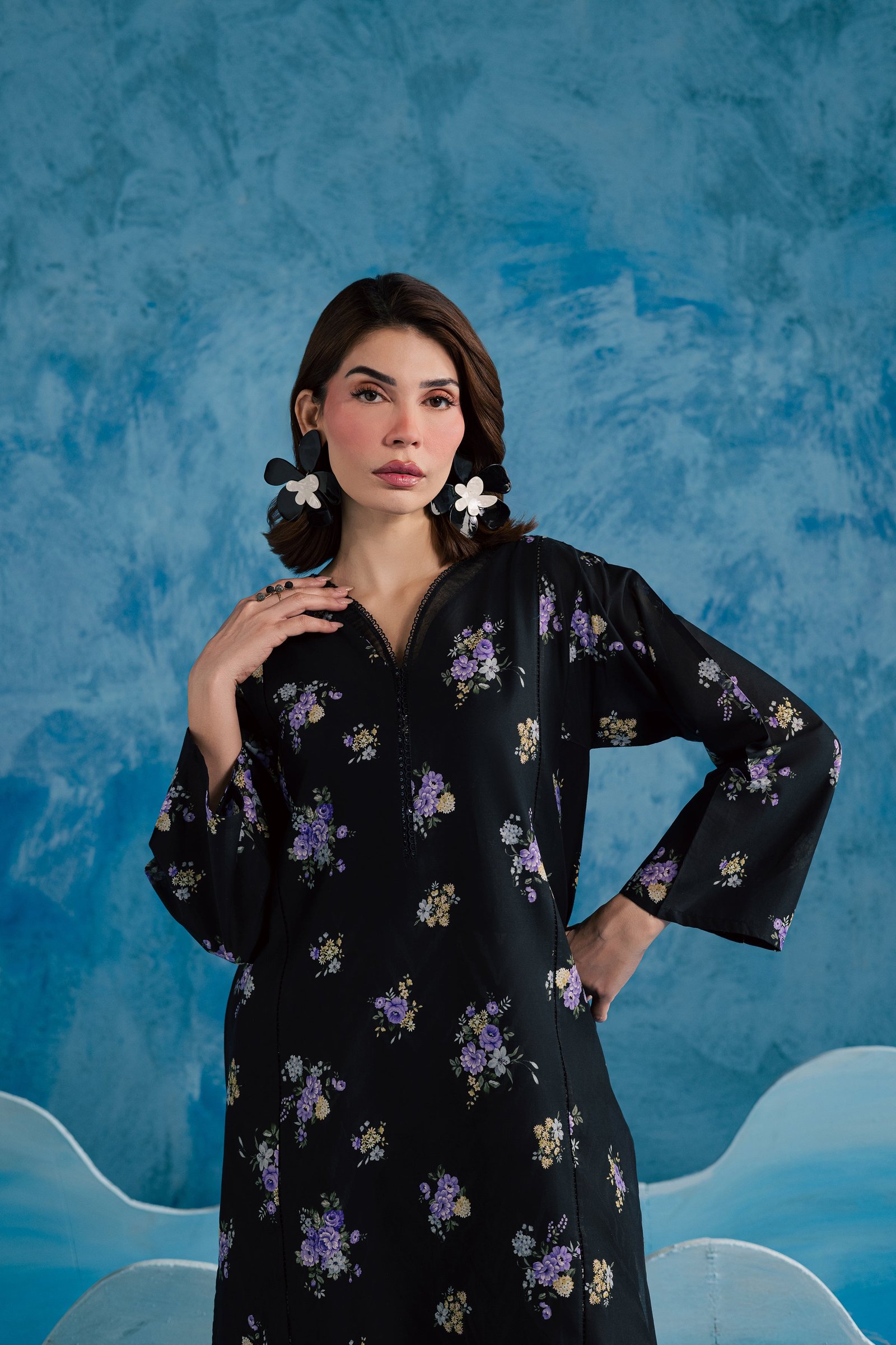 Sammar 2Pc - Printed Lawn Dress BATIKSS26 BATIK XS / Black / Lawn-S / Black / Lawn-M / Black / Lawn-L / Black / Lawn-XL / Black / Lawn