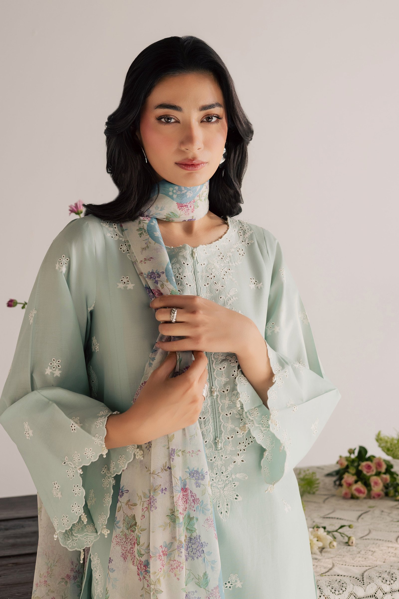 Santorini 3Pc - Embroidered Lawn Dress EverydayEdit26 BATIK XS / Blue Haze / Pima Lawn-S / Blue Haze / Pima Lawn-M / Blue Haze / Pima Lawn-L / Blue Haze / Pima Lawn-XL / Blue Haze / Pima Lawn