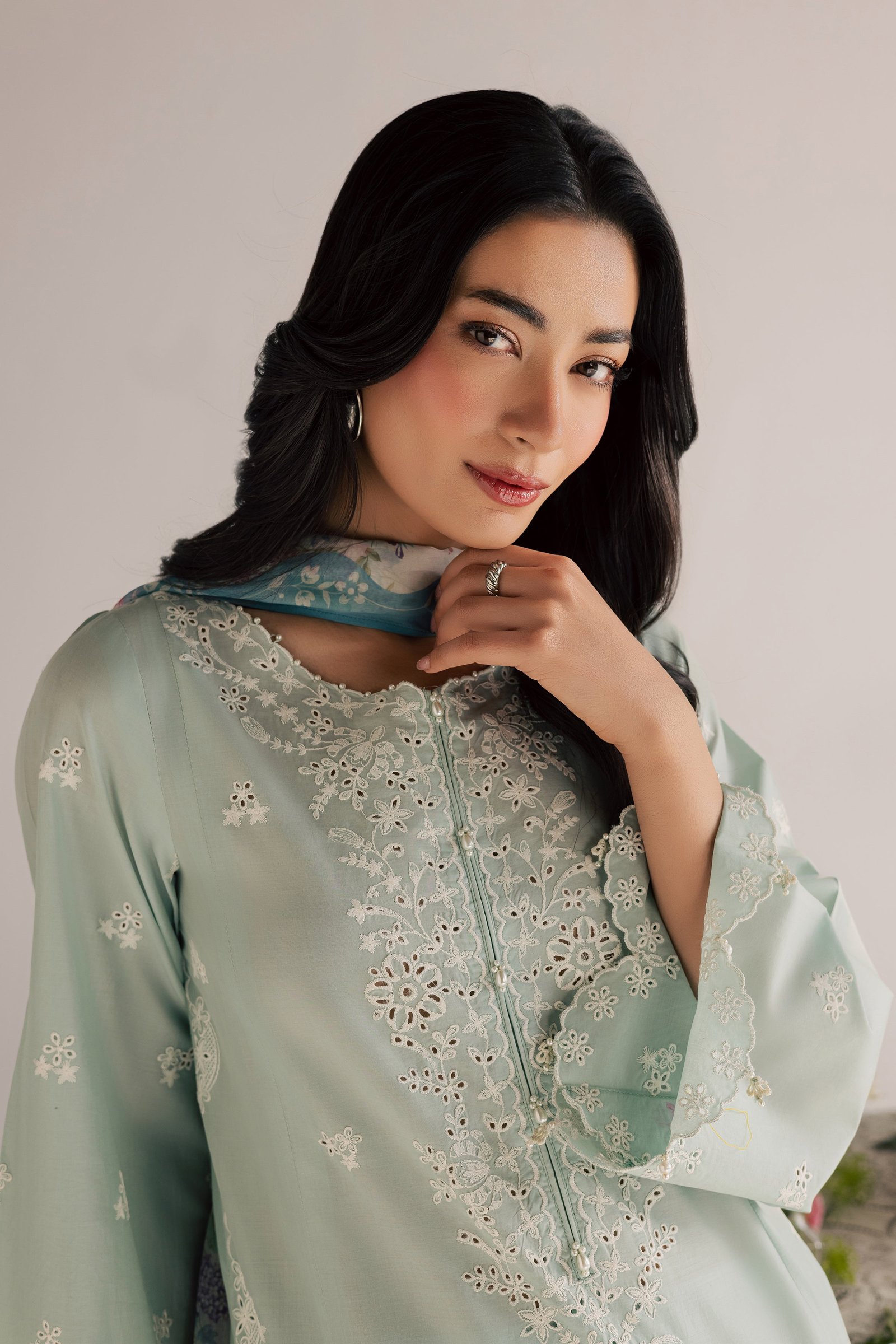Santorini 3Pc - Embroidered Lawn Dress EverydayEdit26 BATIK XS / Blue Haze / Pima Lawn-S / Blue Haze / Pima Lawn-M / Blue Haze / Pima Lawn-L / Blue Haze / Pima Lawn-XL / Blue Haze / Pima Lawn