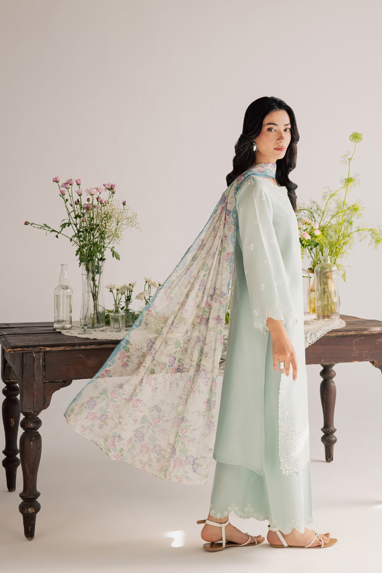 Santorini 3Pc - Embroidered Lawn Dress EverydayEdit26 BATIK XS / Blue Haze / Pima Lawn-S / Blue Haze / Pima Lawn-M / Blue Haze / Pima Lawn-L / Blue Haze / Pima Lawn-XL / Blue Haze / Pima Lawn