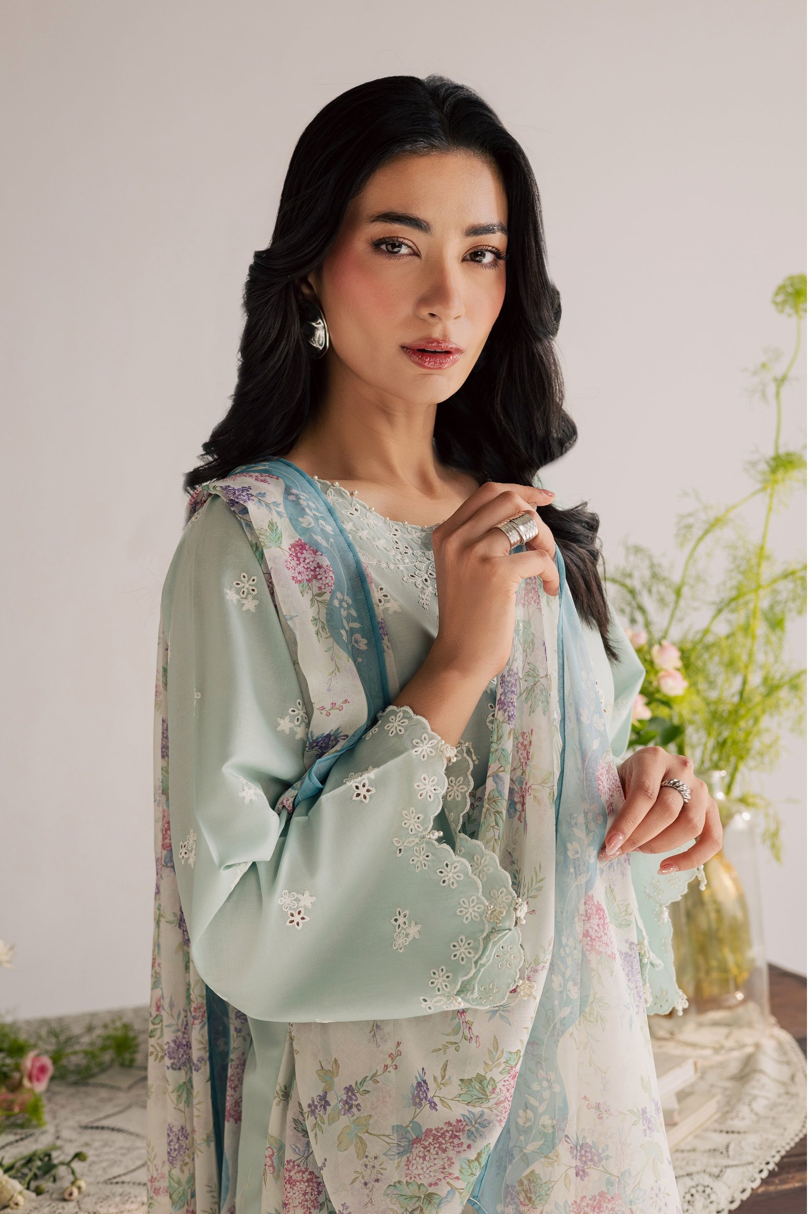 Santorini 3Pc - Embroidered Lawn Dress EverydayEdit26 BATIK XS / Blue Haze / Pima Lawn-S / Blue Haze / Pima Lawn-M / Blue Haze / Pima Lawn-L / Blue Haze / Pima Lawn-XL / Blue Haze / Pima Lawn