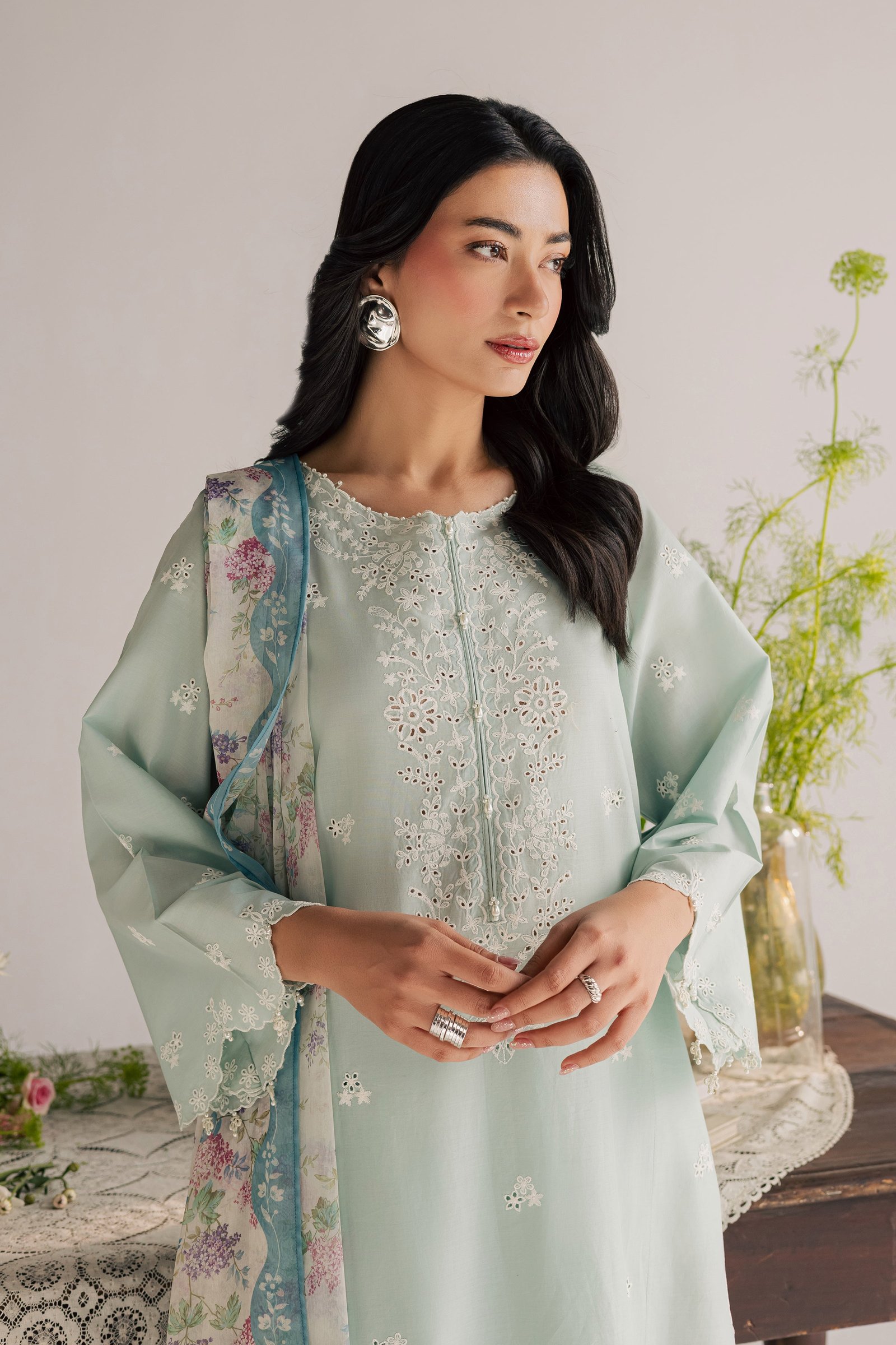 Santorini 3Pc - Embroidered Lawn Dress EverydayEdit26 BATIK XS / Blue Haze / Pima Lawn-S / Blue Haze / Pima Lawn-M / Blue Haze / Pima Lawn-L / Blue Haze / Pima Lawn-XL / Blue Haze / Pima Lawn
