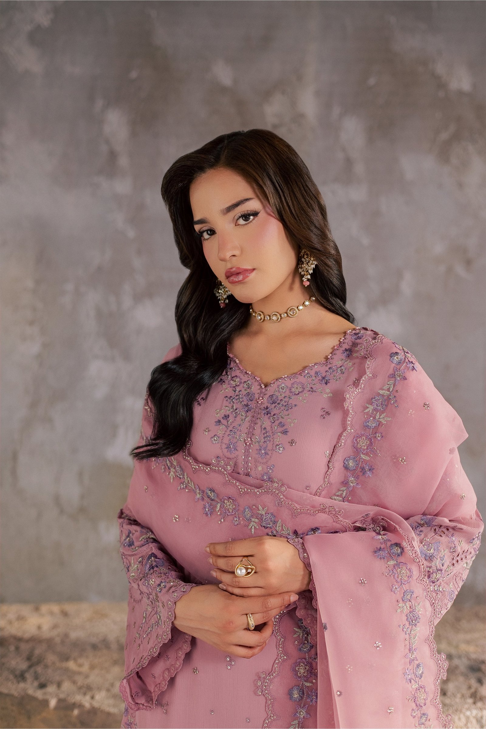 Sehaz 3Pc - Festive Luxe Pret BATIKSTUDIO2026 BATIK S / Tea Pink / Crinkle-M / Tea Pink / Crinkle-L / Tea Pink / Crinkle