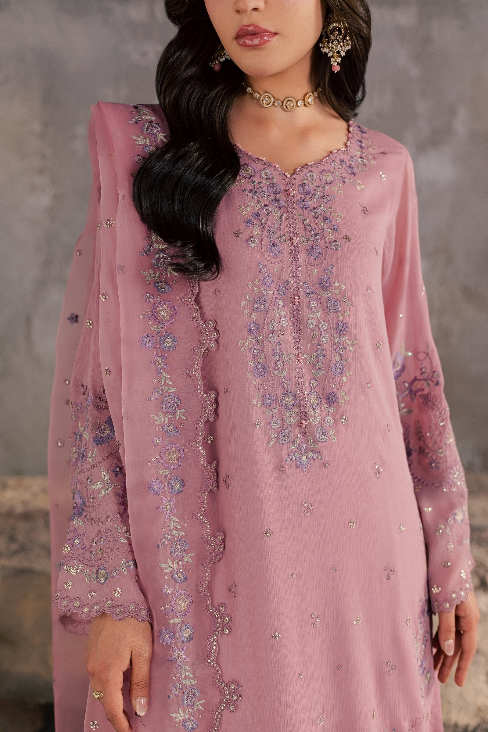 Sehaz 3Pc - Festive Luxe Pret BATIKSTUDIO2026 BATIK S / Tea Pink / Crinkle-M / Tea Pink / Crinkle-L / Tea Pink / Crinkle