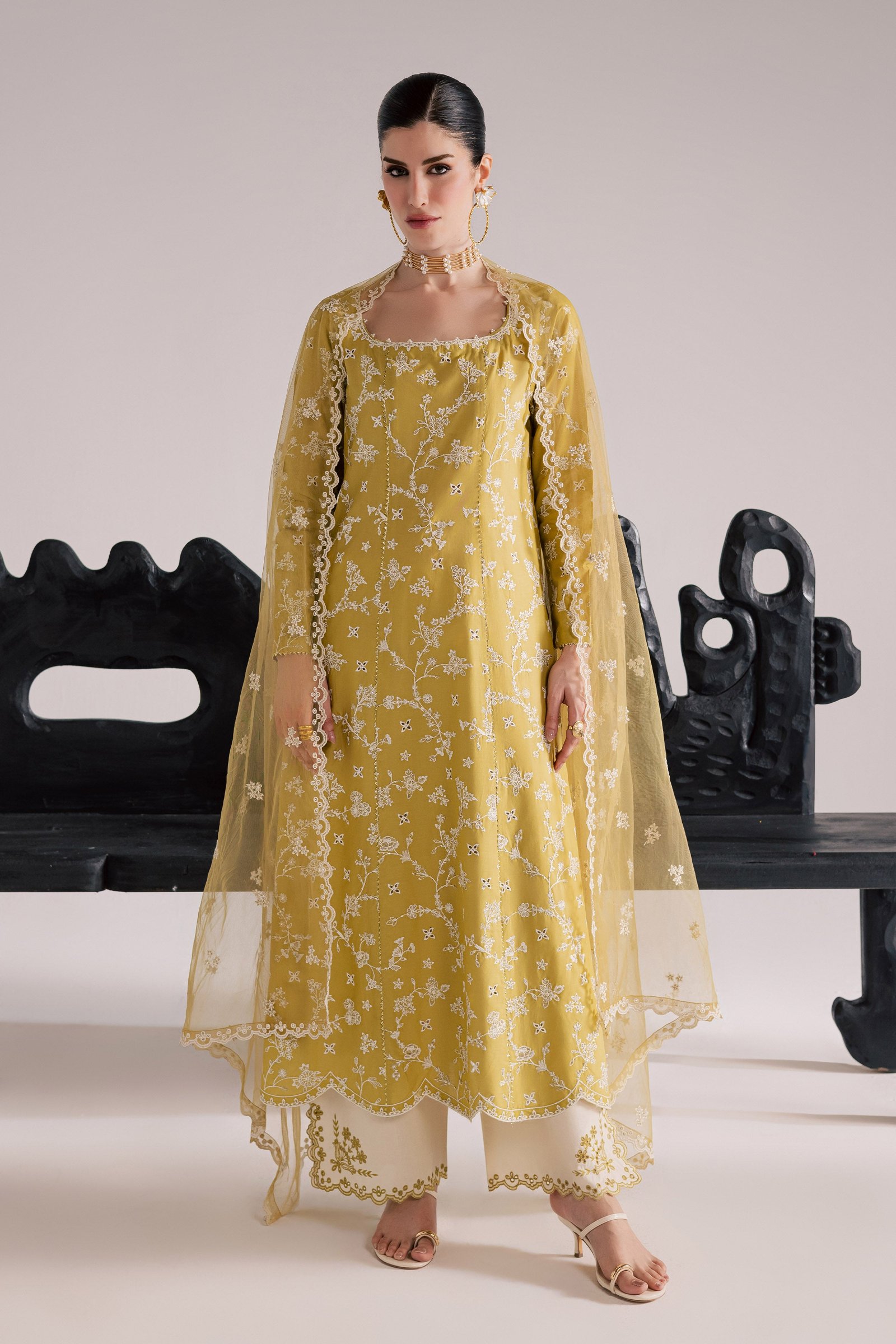Selea 3Pc - Festive Eid Pret BATIKSS26 BATIK XS / Lime Green / Pima Lawn-S / Lime Green / Pima Lawn-M / Lime Green / Pima Lawn-L / Lime Green / Pima Lawn-XL / Lime Green / Pima Lawn