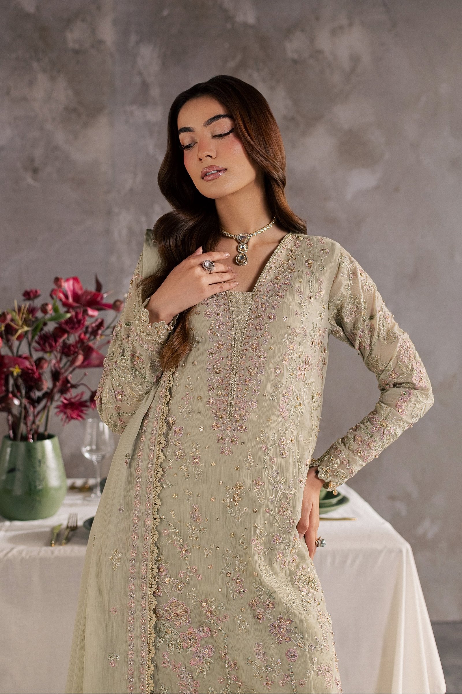 Selinah 3Pc - Festive Luxe Pret BATIKSTUDIO2026 BATIK S / Pistachio / Crinkle-M / Pistachio / Crinkle-L / Pistachio / Crinkle