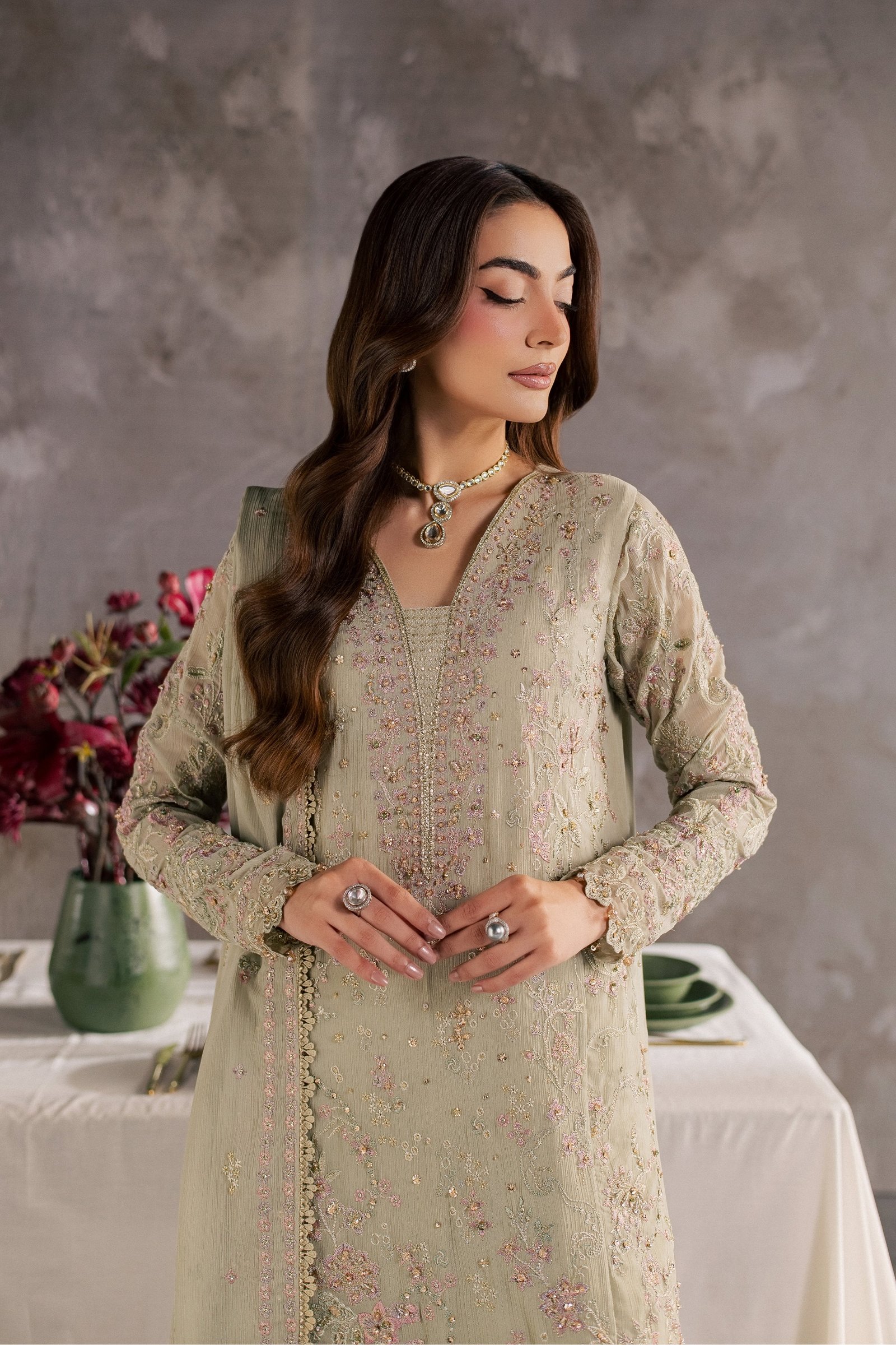 Selinah 3Pc - Festive Luxe Pret BATIKSTUDIO2026 BATIK S / Pistachio / Crinkle-M / Pistachio / Crinkle-L / Pistachio / Crinkle