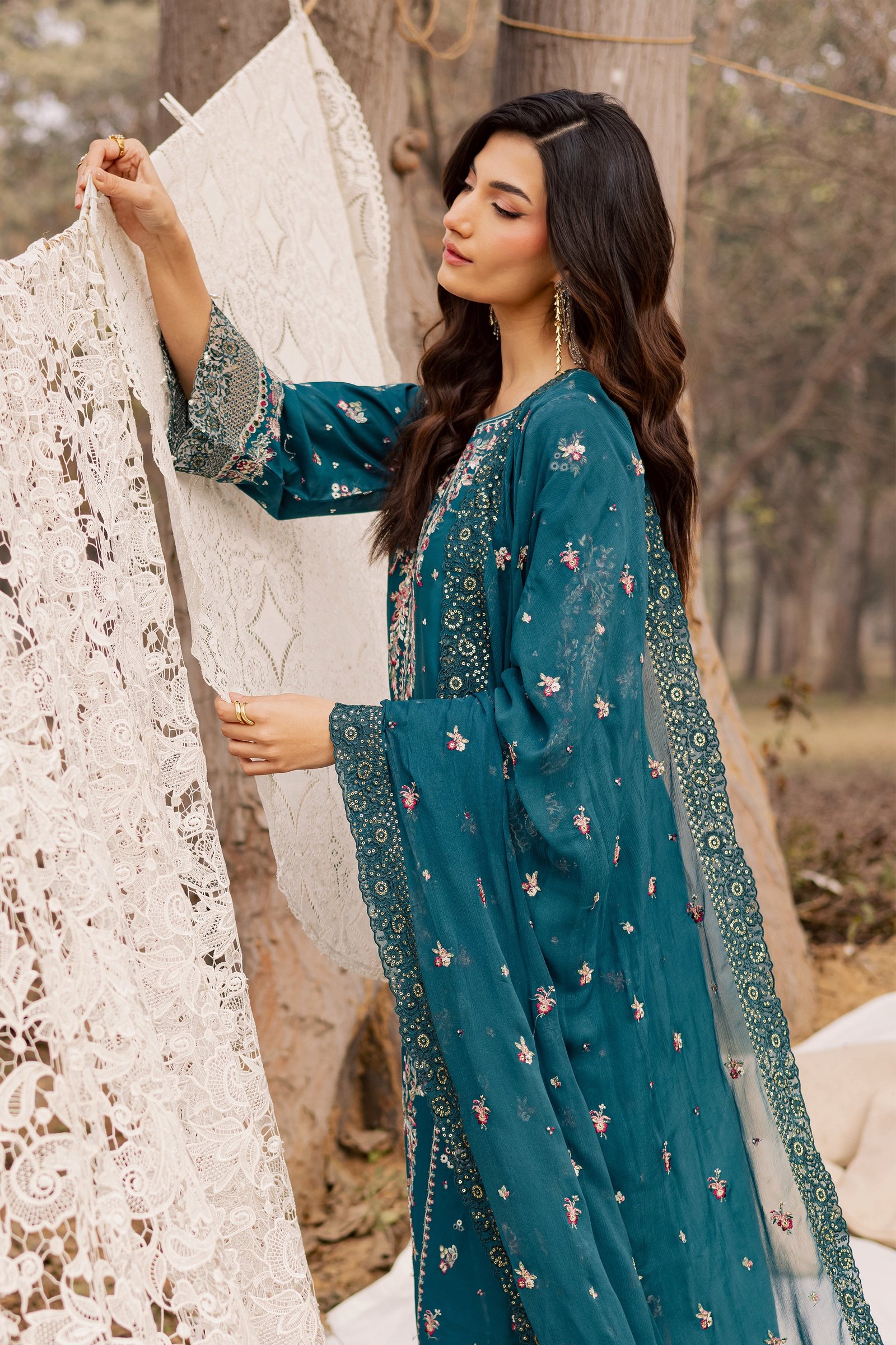 Shane 3Pc - Festive Embroidered Lawn BATIKEID2026 BATIK XS / Zinc / Pima Lawn-S / Zinc / Pima Lawn-M / Zinc / Pima Lawn-L / Zinc / Pima Lawn-XL / Zinc / Pima Lawn