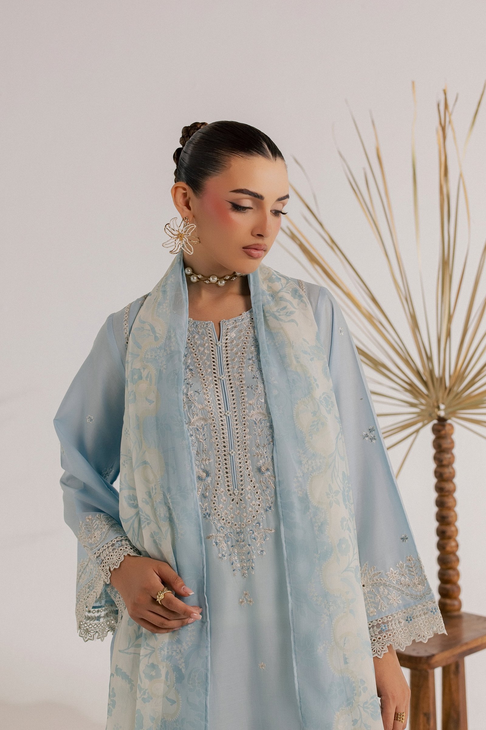 Shikast 3Pc - Luxury Embroidered Lawn BATIKSS26 BATIK XS / Dream Blue / Pima Lawn-S / Dream Blue / Pima Lawn-M / Dream Blue / Pima Lawn-L / Dream Blue / Pima Lawn-XL / Dream Blue / Pima Lawn