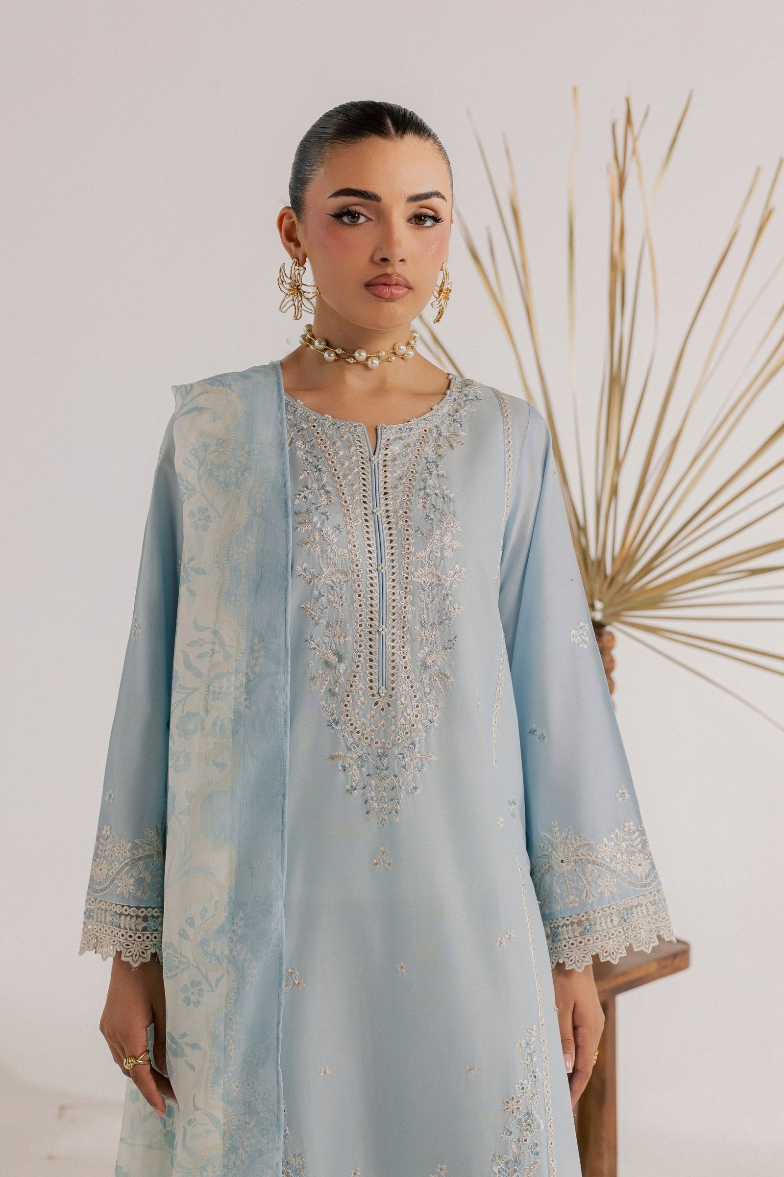 Shikast 3Pc - Luxury Embroidered Lawn BATIKSS26 BATIK XS / Dream Blue / Pima Lawn-S / Dream Blue / Pima Lawn-M / Dream Blue / Pima Lawn-L / Dream Blue / Pima Lawn-XL / Dream Blue / Pima Lawn